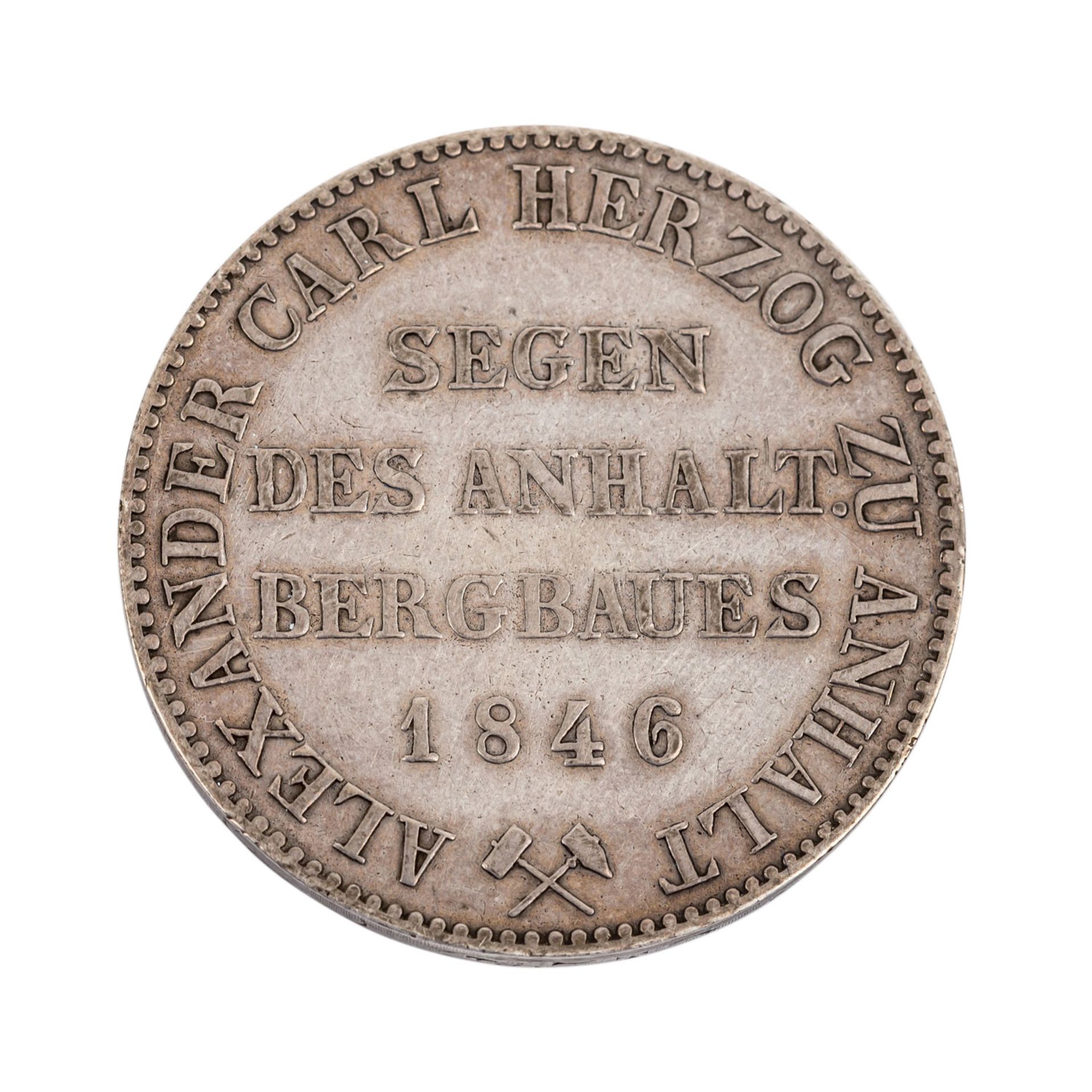 Anhalt Bernburg - Ausbeutetaler 1846, - Bild 2 aus 2