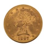 USA - 10 Dollar 1897 o. Mzz., Coronet Head,