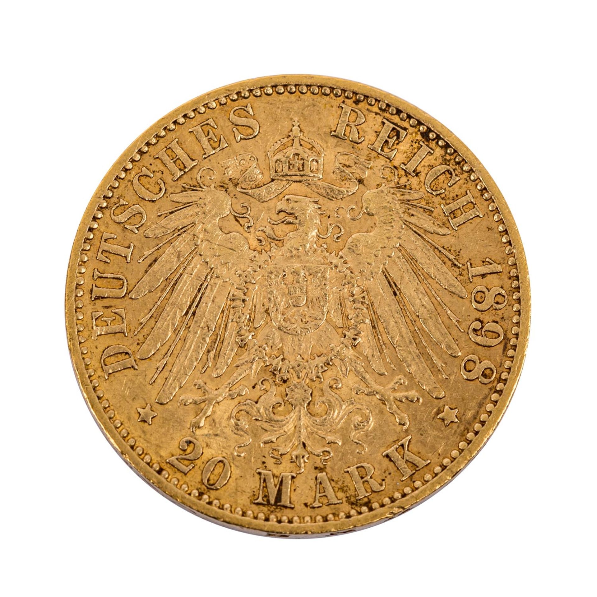 Preussen/GOLD - 20 Mark 1898 A - Bild 2 aus 2