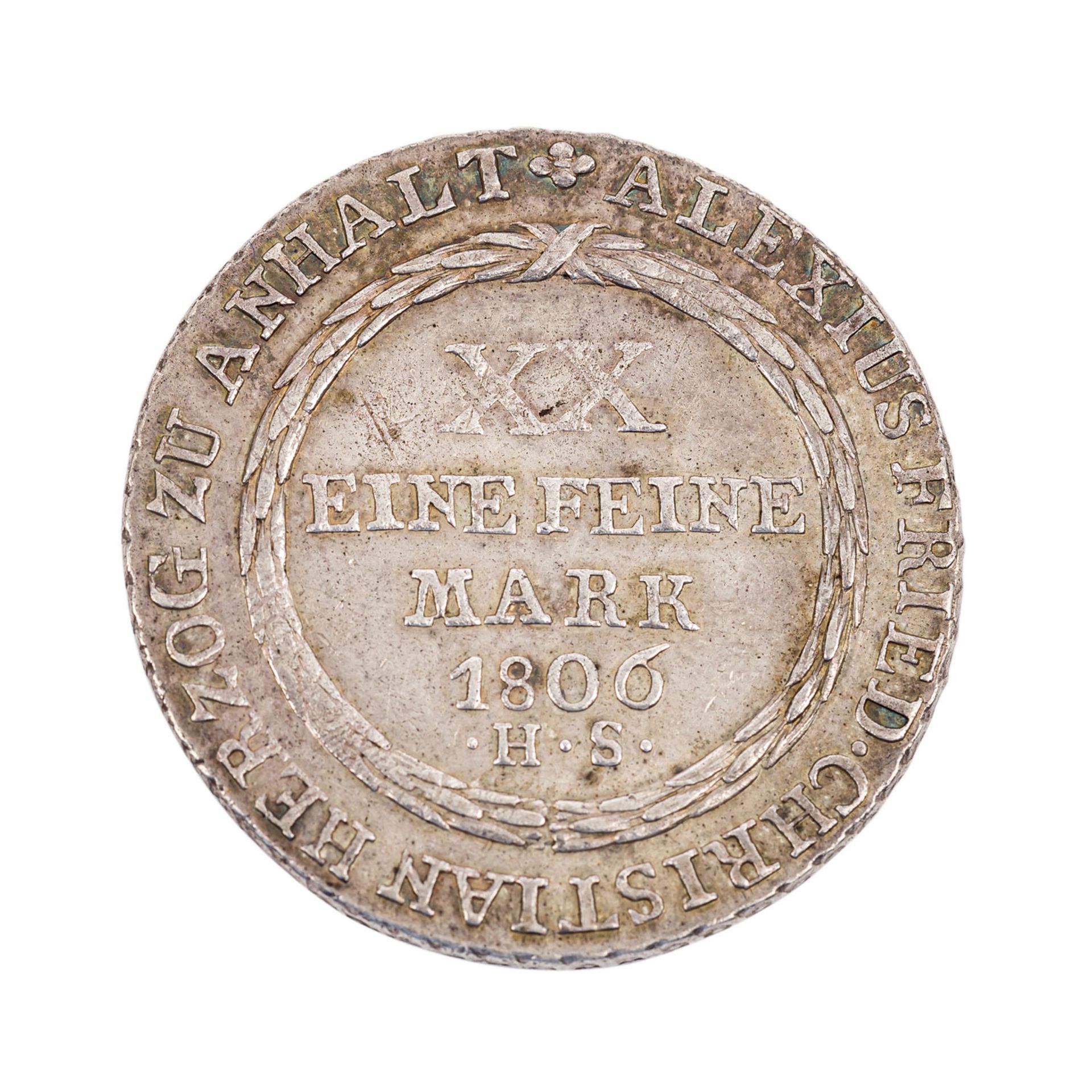 Sachsen-Anhalt, Anhalt-Bernburg, Fürstentum - Gulden 1806/HS, XX Feine Mark, - Image 2 of 2