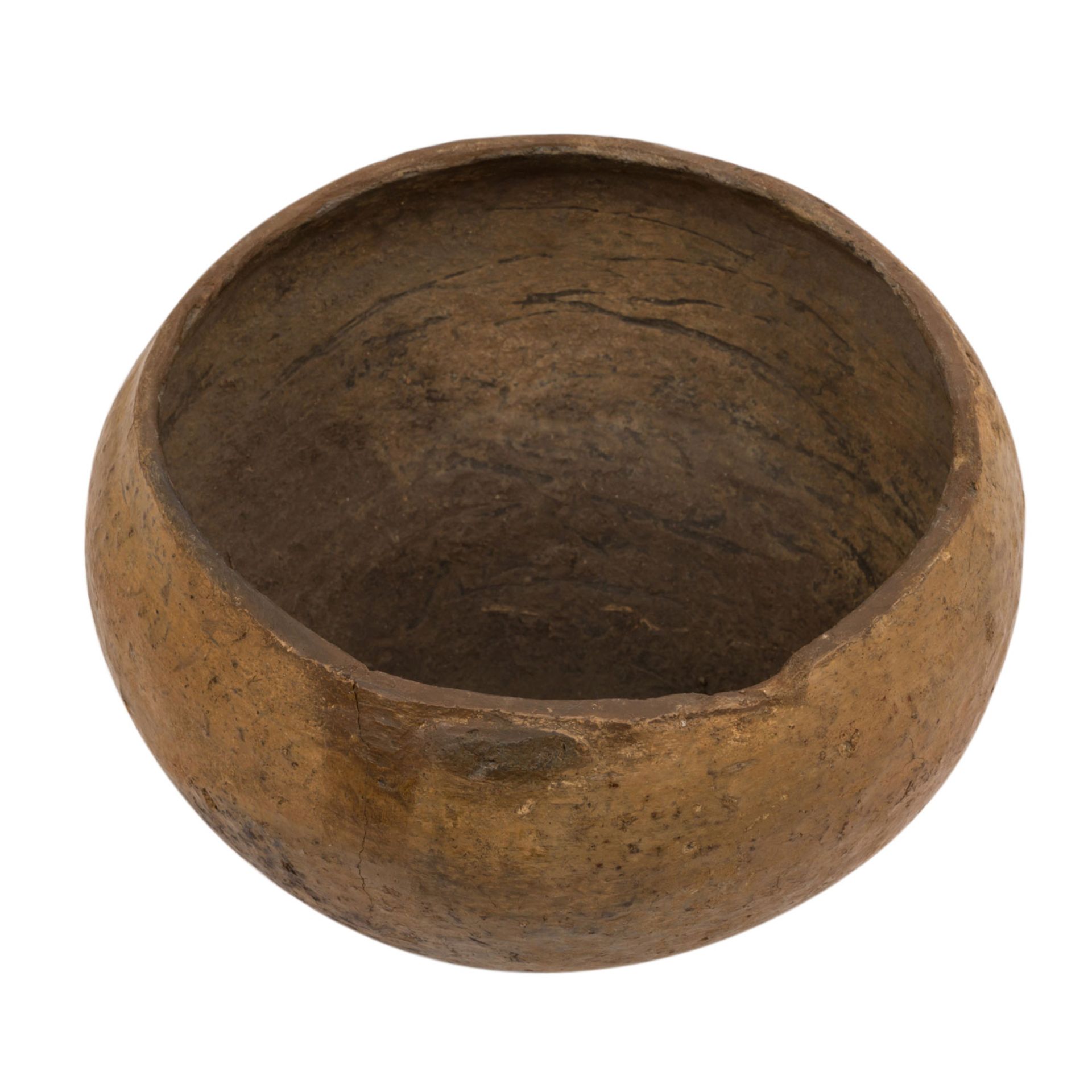 Prähistorische Keramik der Bronze-/Eisenzeit -schlichtes braunes Tongefäß, vermutli - Bild 3 aus 3
