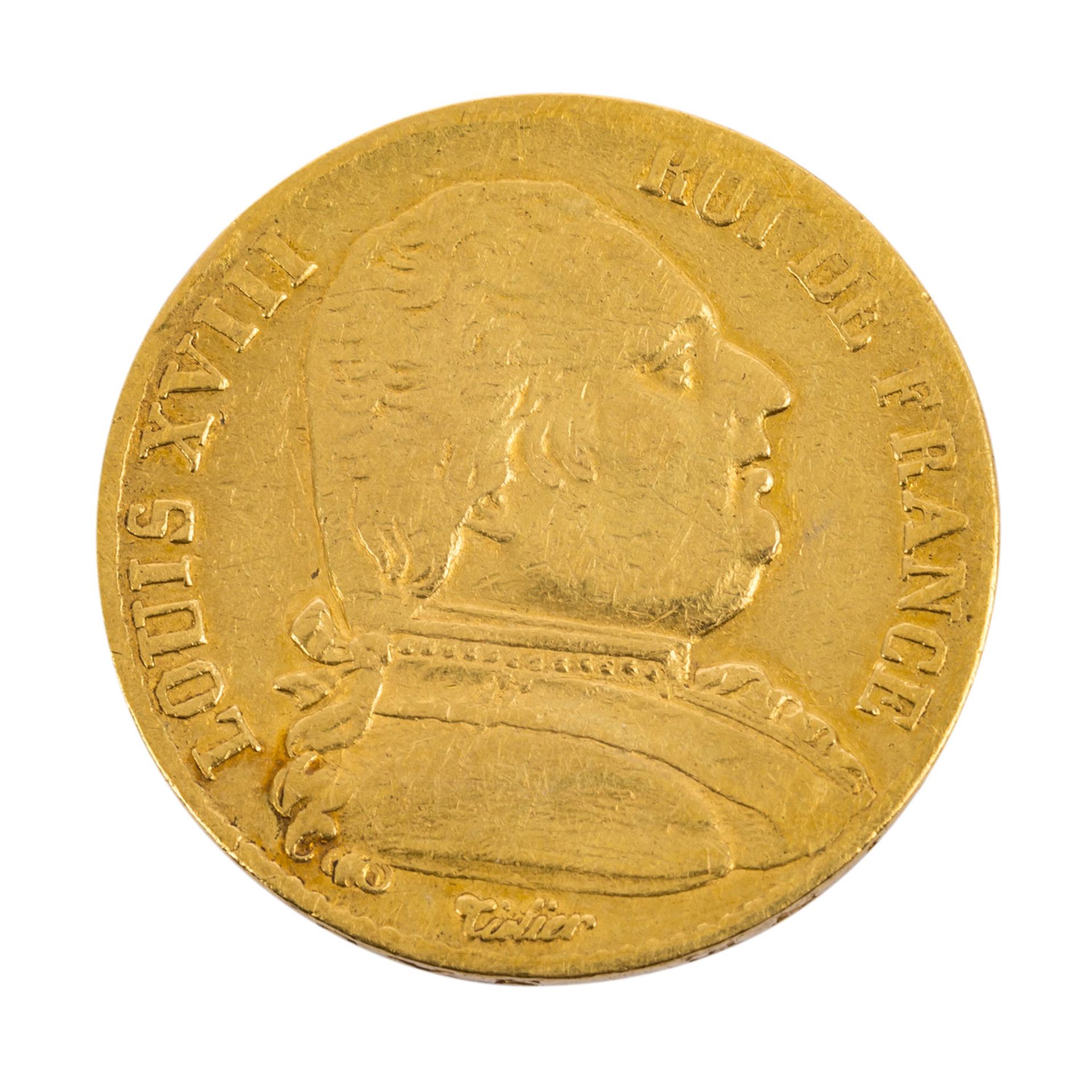 Frankreich/GOLD - 20 Francs 1814 A Louis XVIII.,au buste habilie, Paris, signiert Tiol