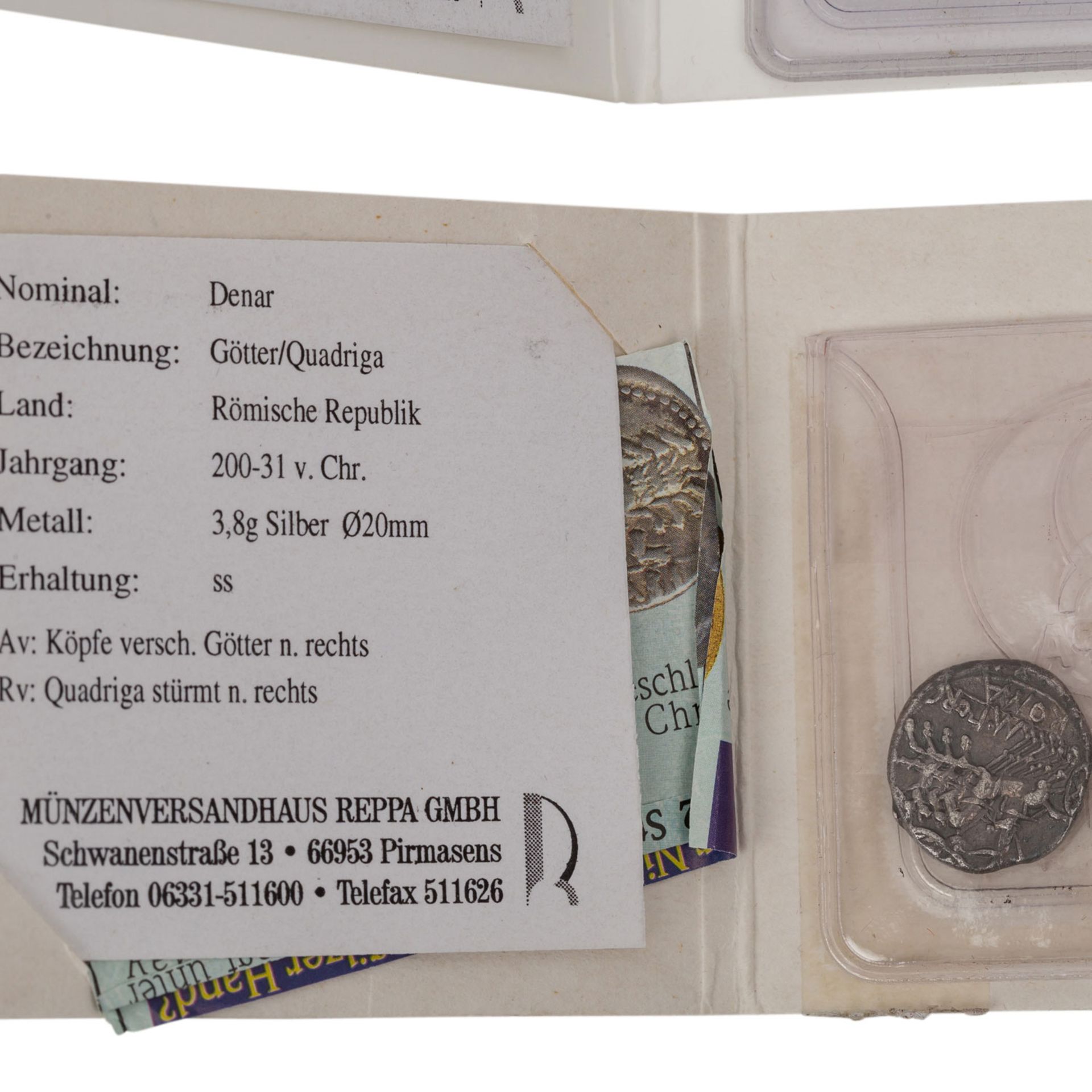 7 antike Bronze- und Silbermünzen -dabei u.a. 1 x Römische Republik - Denar 125 v .C - Image 4 of 4