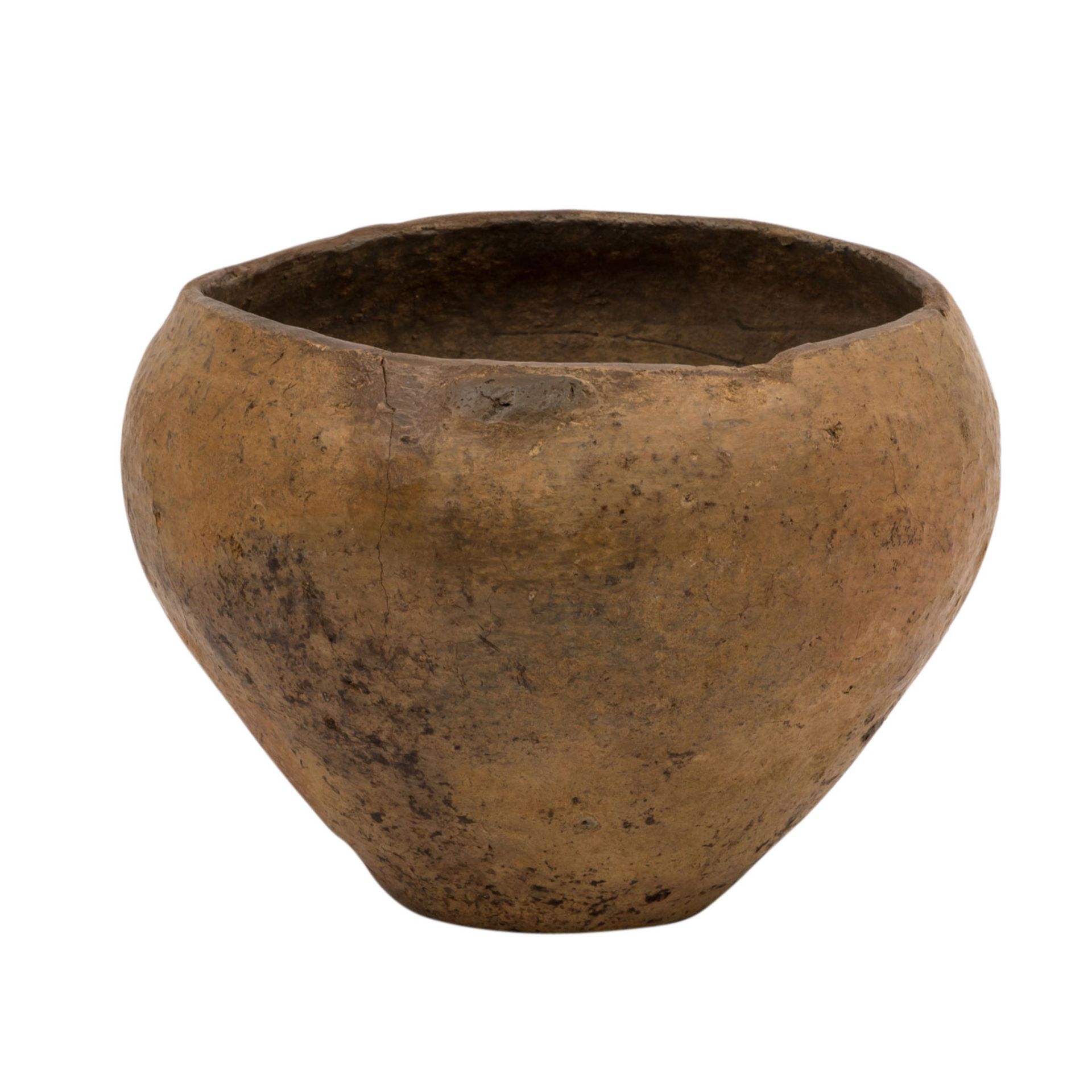 Prähistorische Keramik der Bronze-/Eisenzeit -schlichtes braunes Tongefäß, vermutli - Bild 2 aus 3