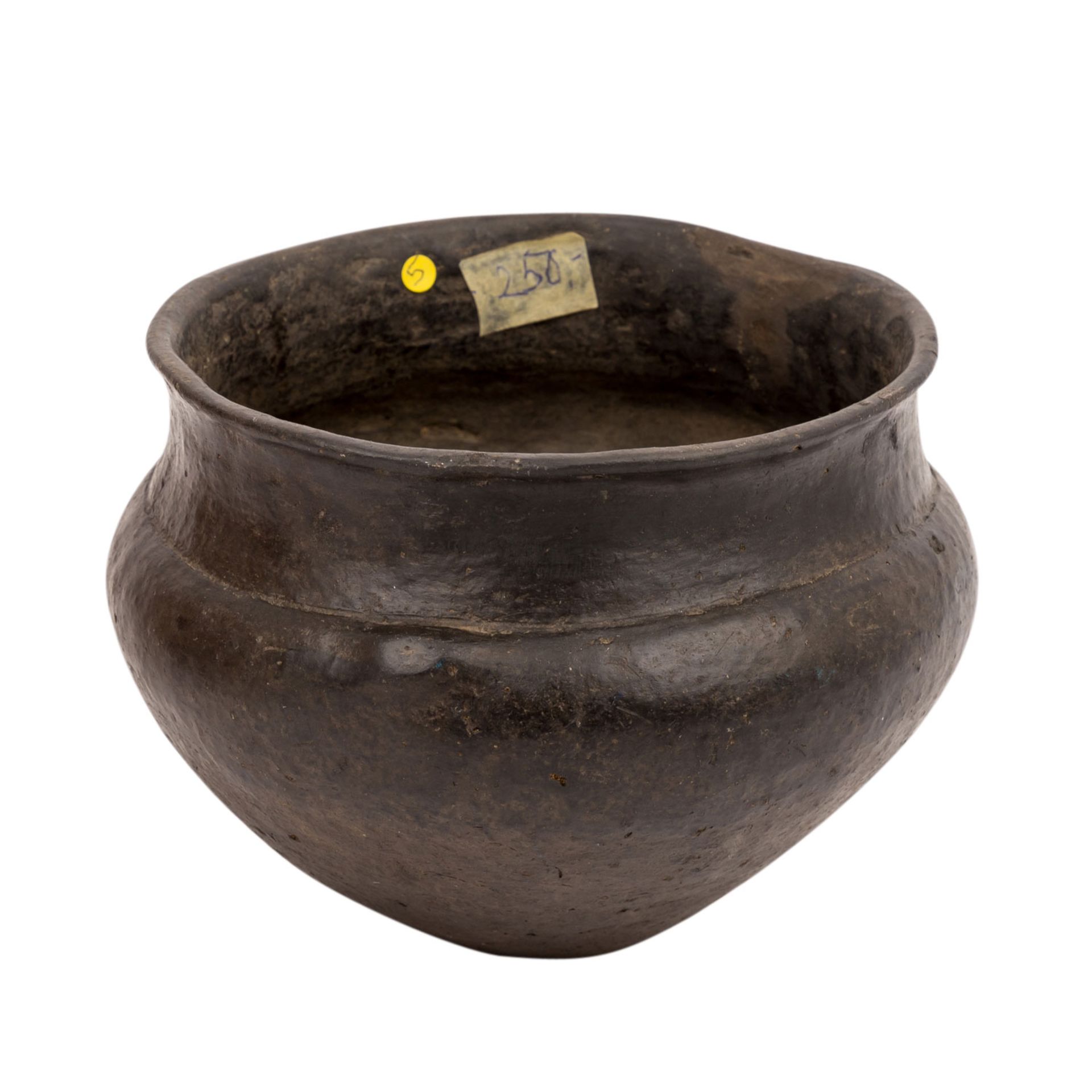 Prähistorische Keramik der Bronze-/Eisenzeit -schlichtes, schwarz graphitiertes klein - Bild 2 aus 5