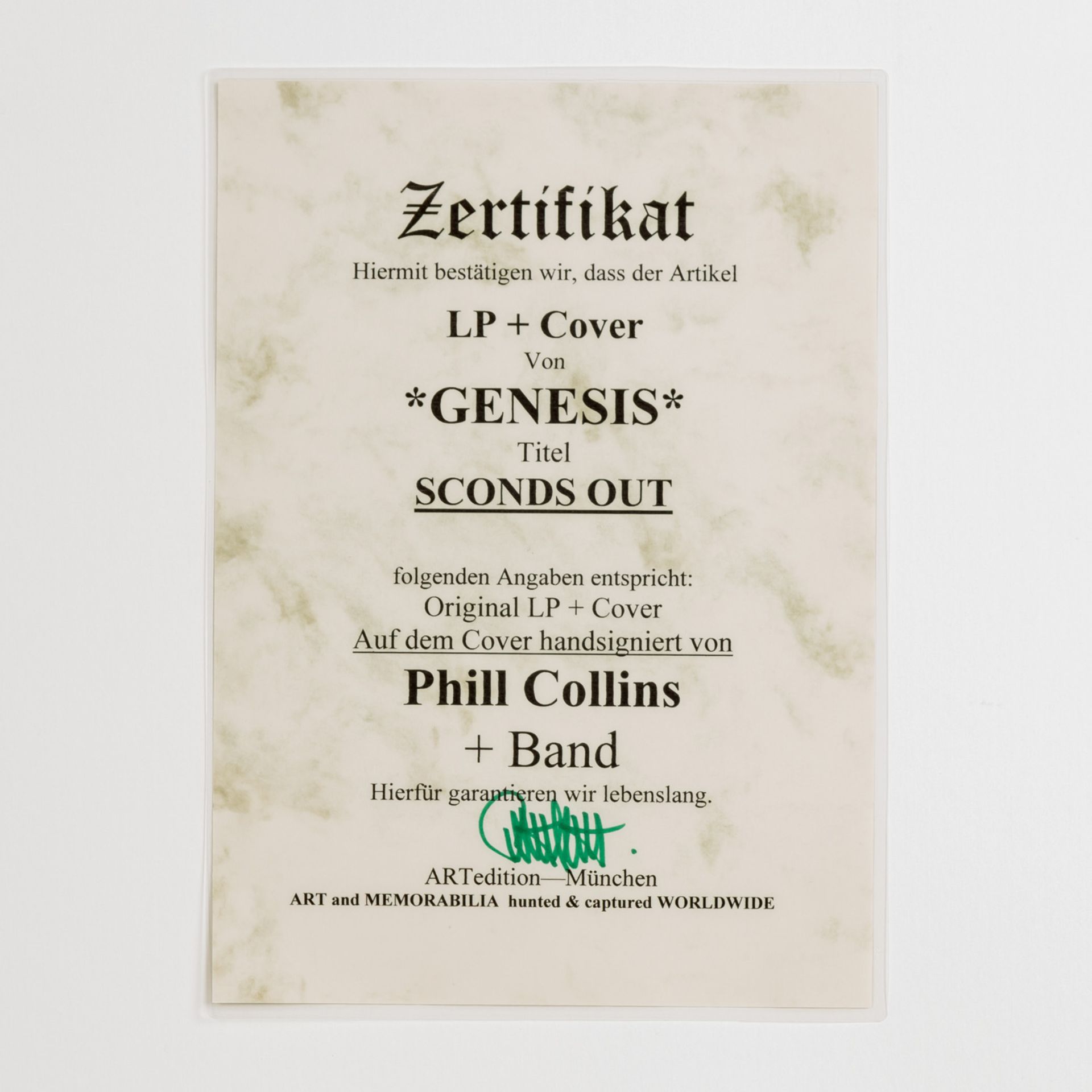 Autographen - Musiklegenden: GENESIS,handsigniertes Plattencover SCONDS OUT inklusive - Bild 4 aus 4