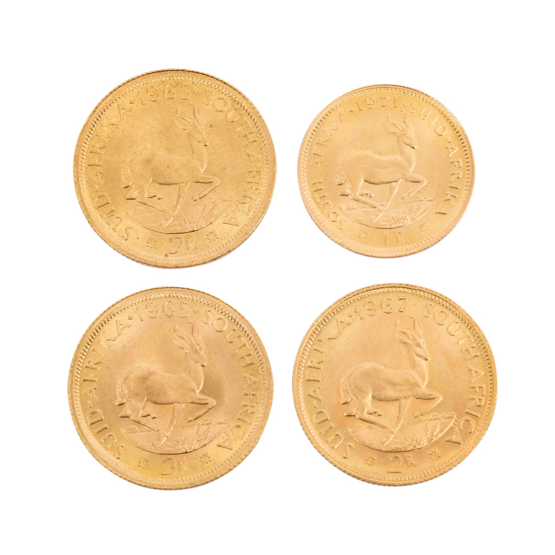 Südafrikanische Anlagemünzen/GOLD -3 x Südafrika - 2 Rand der Jahre 1965 (2x)/1967 - Image 2 of 2