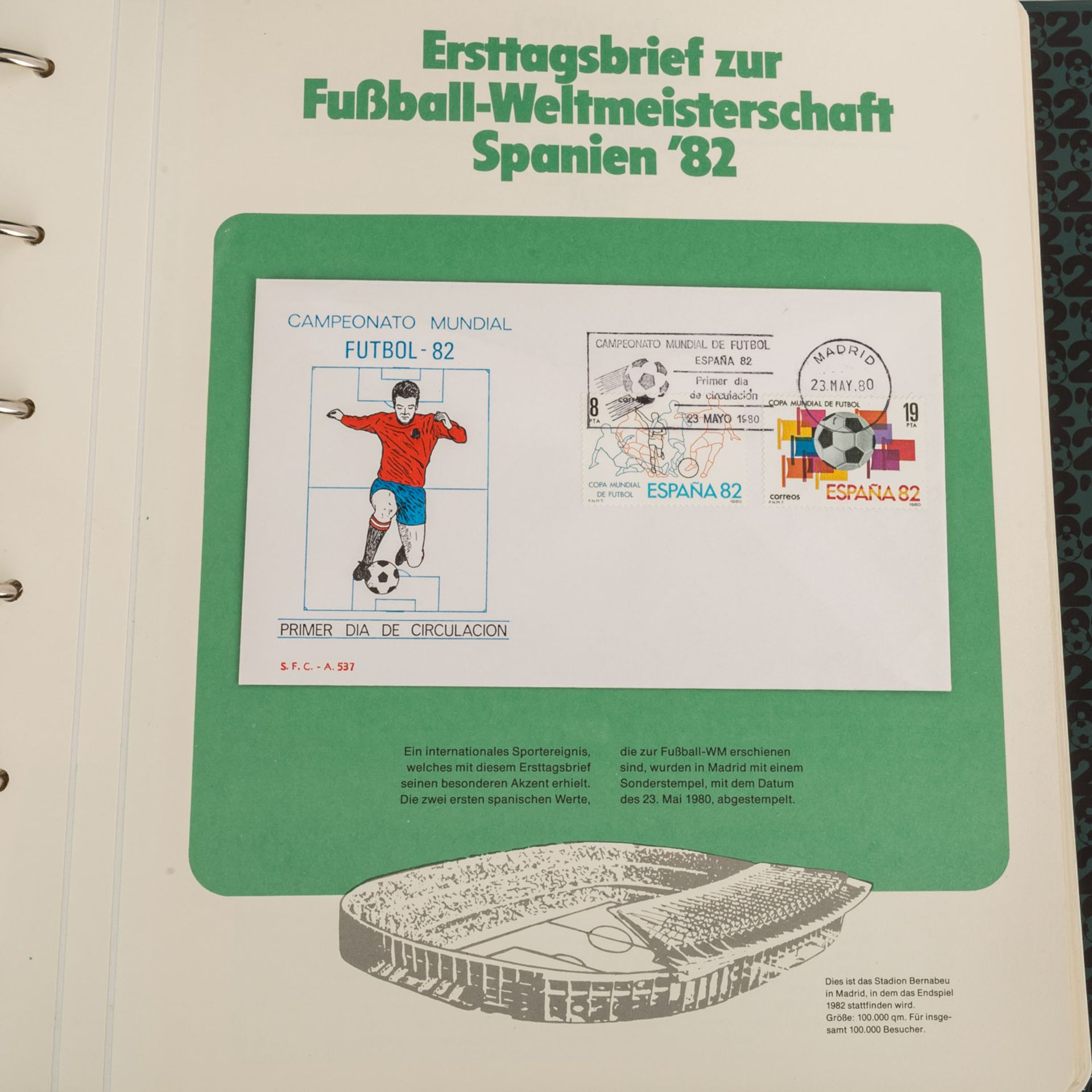 Briefmarken-Slg. Motive Fußball WM 1982in 3 Borek Alben aus dem Abo. Mit Marken, Sät - Bild 2 aus 8