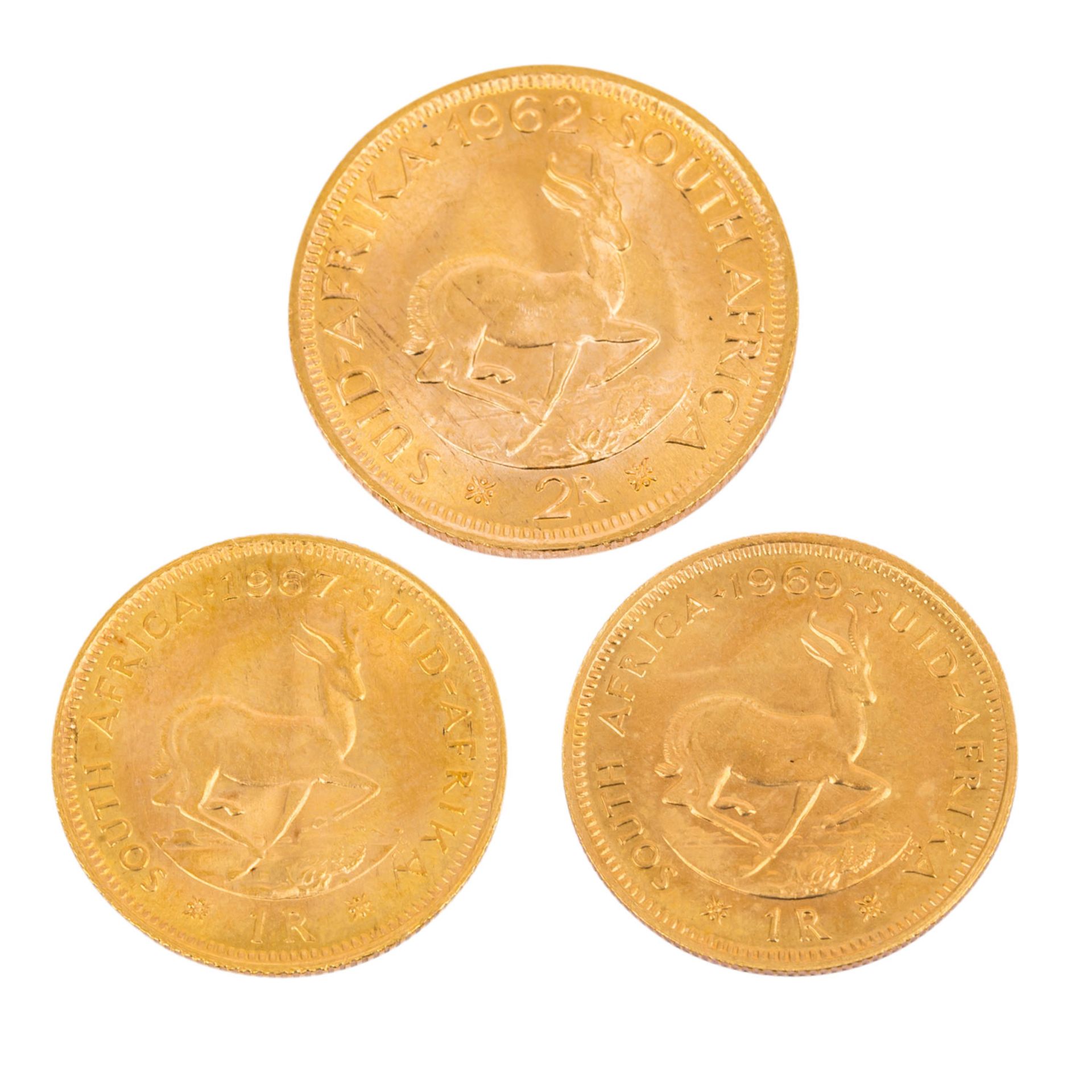 Kleines Goldlot Südafrikainsgesamt Feingewicht ca. 16g, besteht aus 2x 1 Rand 1967 un - Image 2 of 2