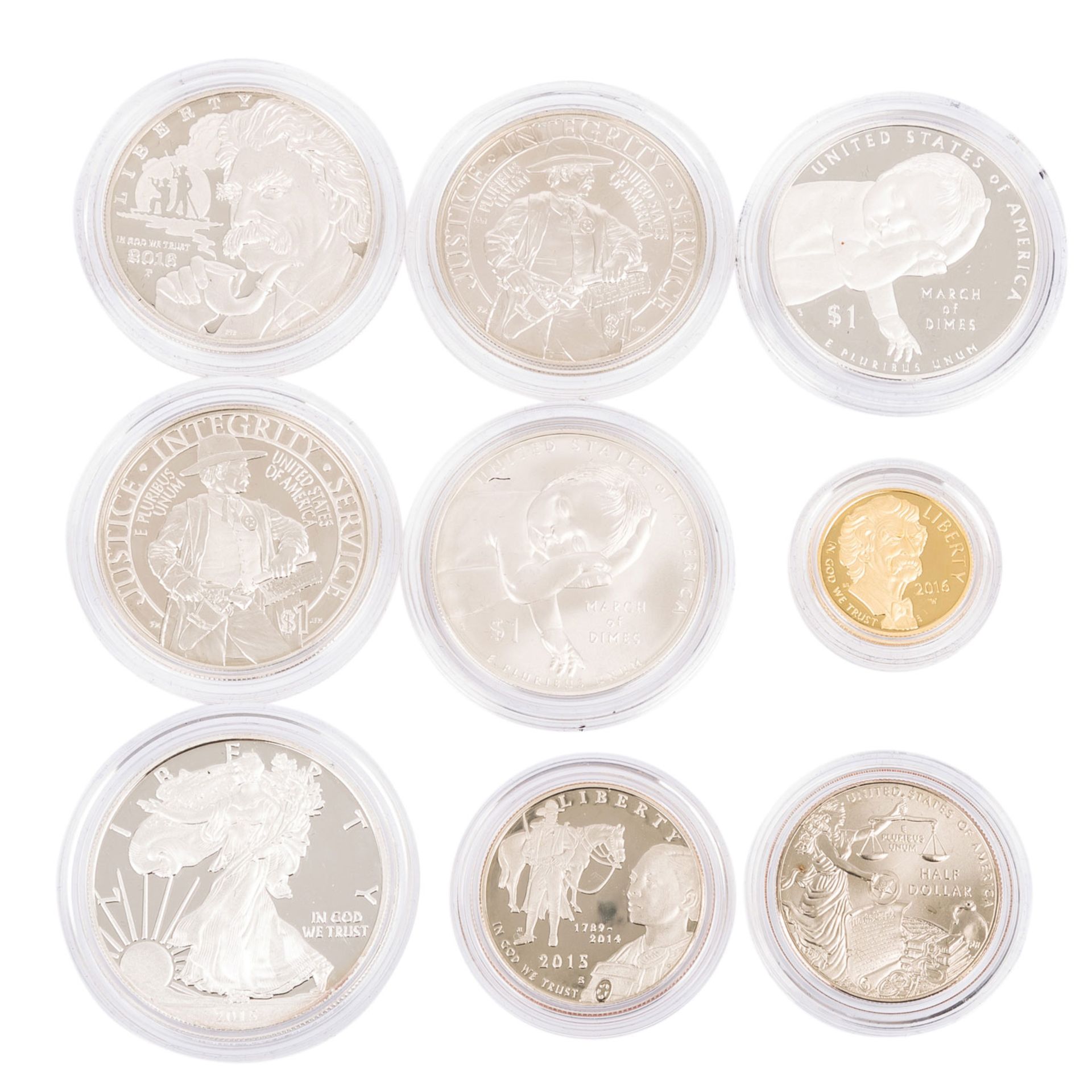 USA -9 Prägungen der United States Mint in Gold, Silber und CuNi, dabei u.a. 1 x USA - Image 2 of 3
