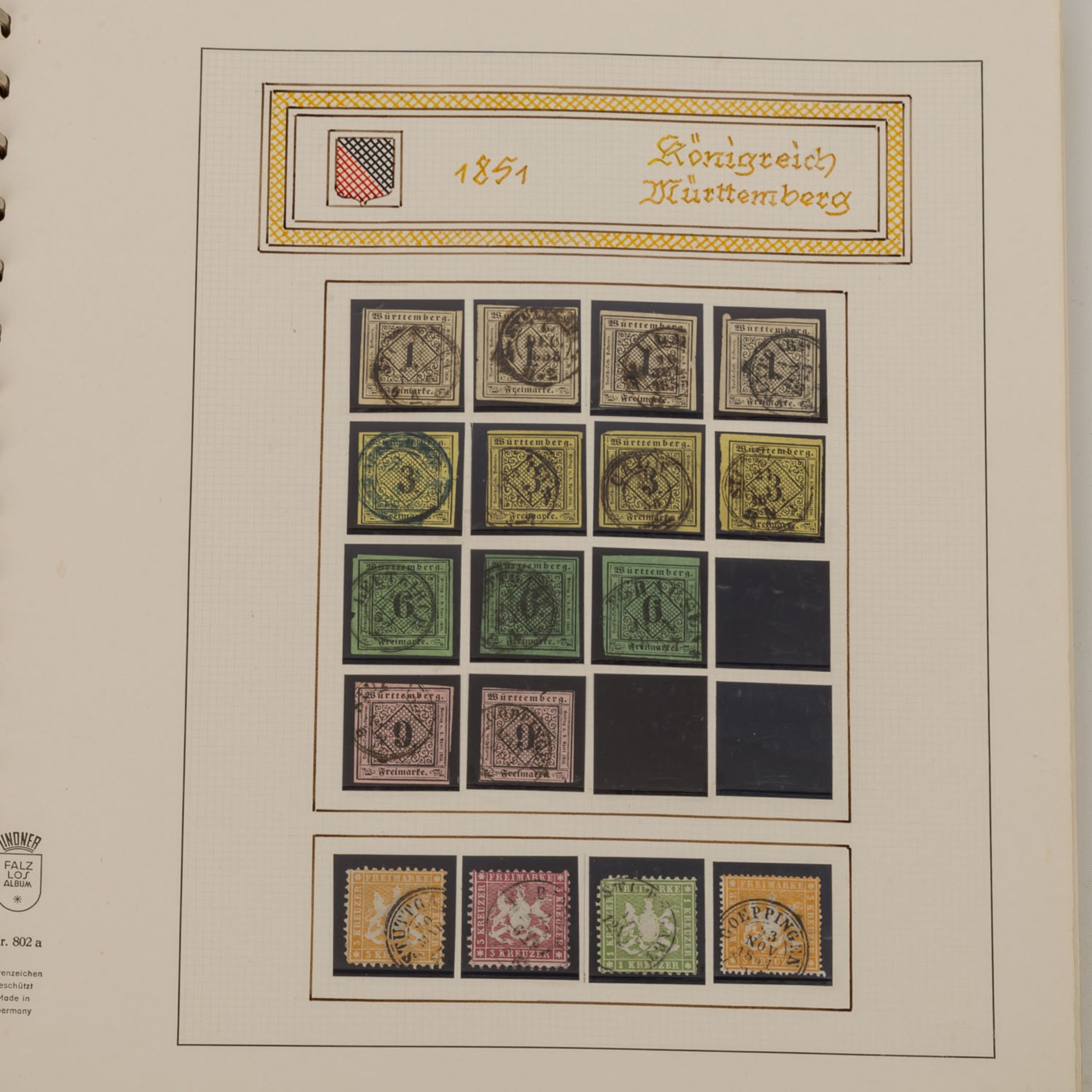 Briefmarken - Bayern / WürttembergLindner Album mit selbstgestaltenen Blättern. Dabe - Bild 3 aus 4