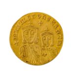 Byzanz/Gold - Goldsolidus 1.H. 9.Jh.n. Chr./ Konstantinopel,Av: Frontale Büste des Th