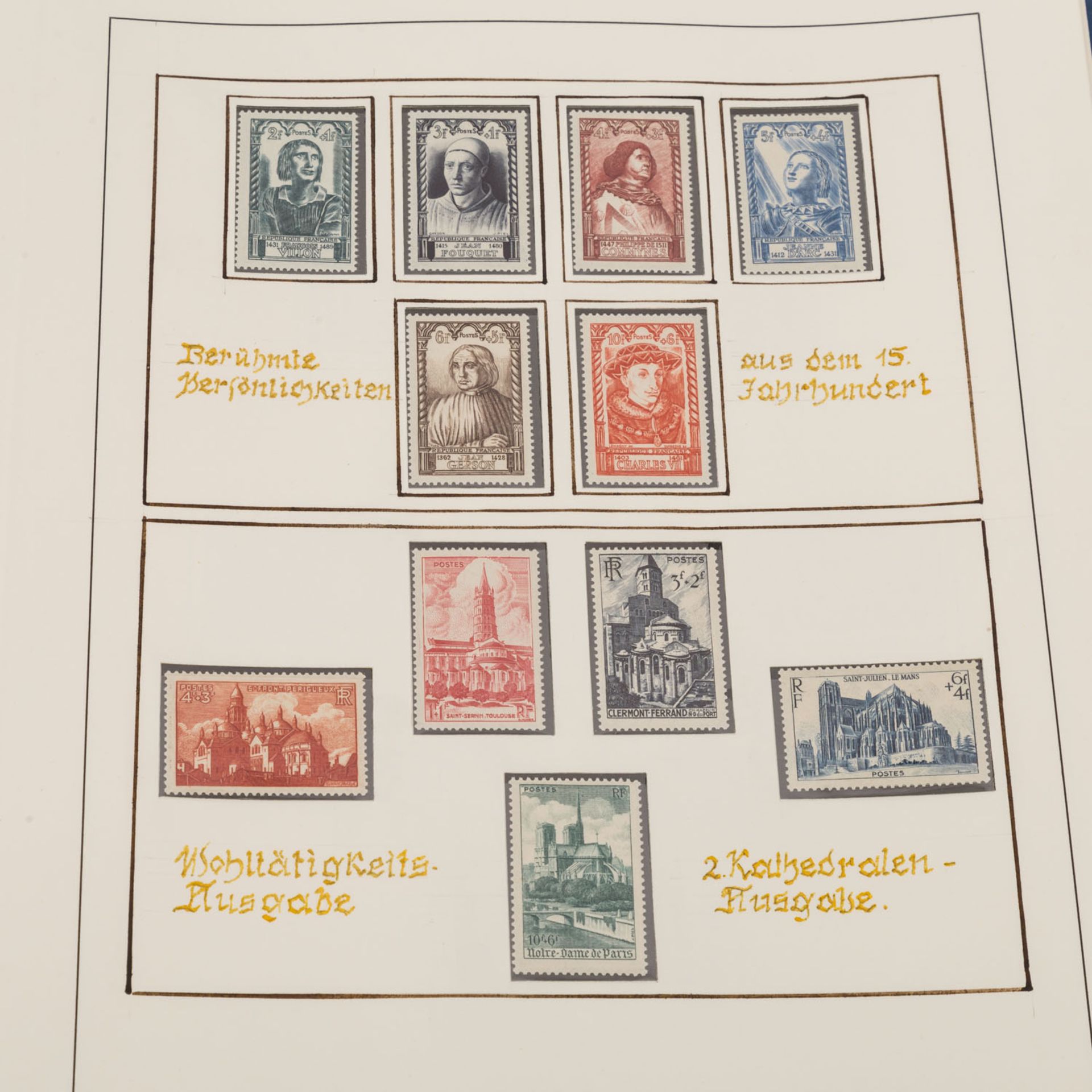 Briefmarken Konvolut Frankreich4 Lindner Alben mit selbstgestalteten Blättern von 184 - Bild 3 aus 5