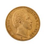 Bayern/GOLD - 20 Mark 1873 DLudwig II., ca. 7,16 g fein, ssBavaria/GOLD - 20 m