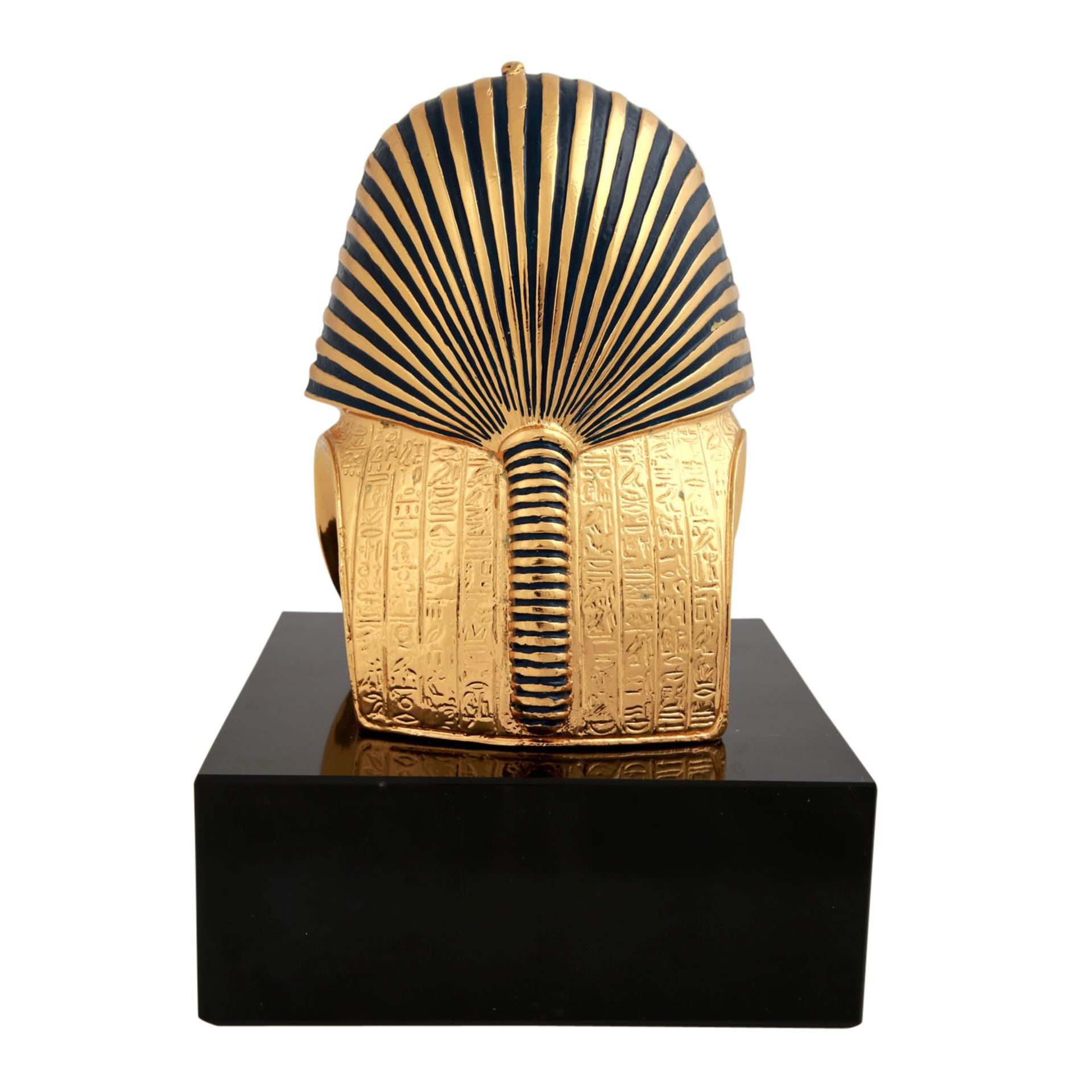 Replikat 'Mumienmaske Tutanchamun', 20. Jh..Bronze vergoldet, farbig staffiert, limitiert 512/998, - Bild 3 aus 3
