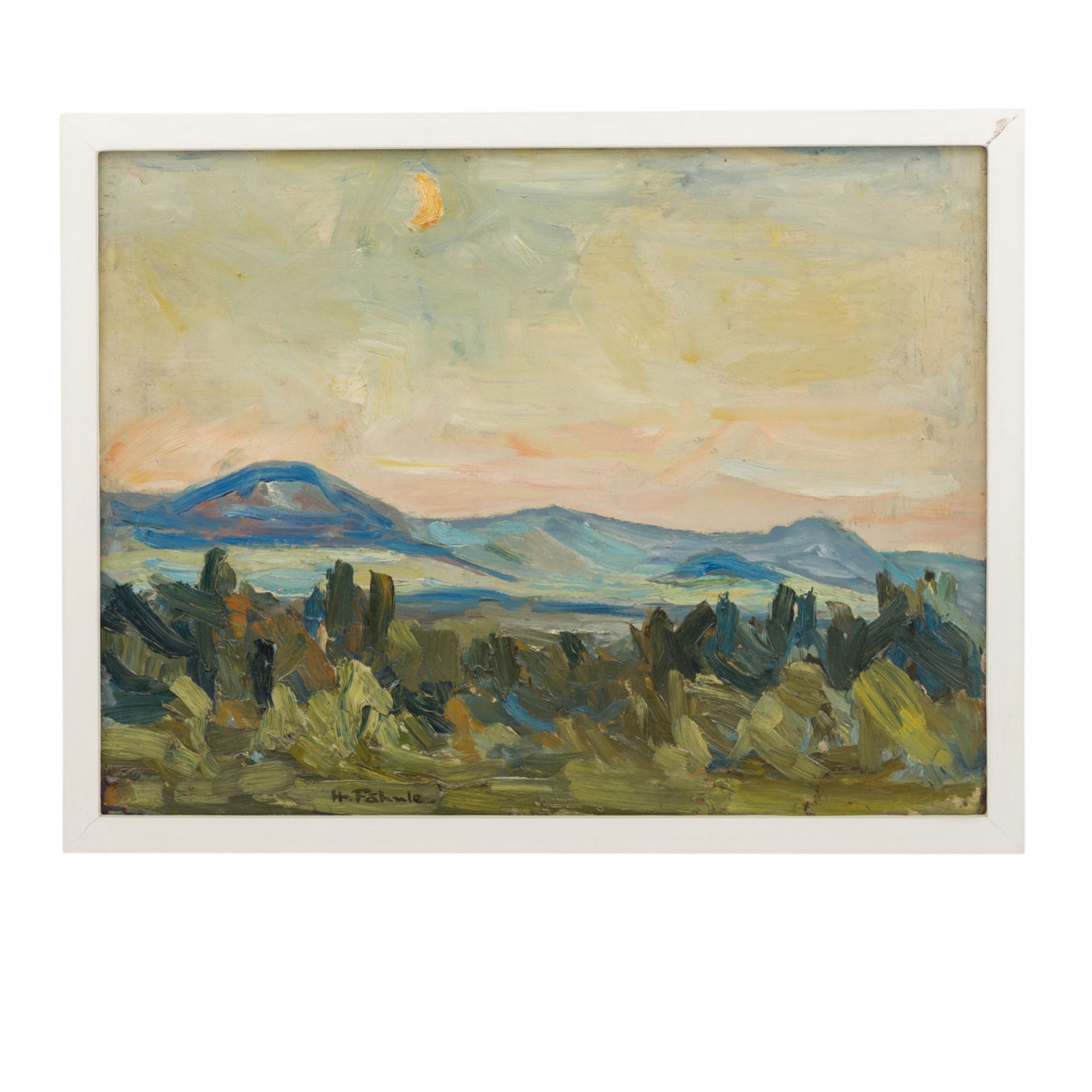 FÄHNLE, HANS (Flein/Heilbronn 1903-1968 Stuttgart), "Albrand bei der Teck",Sommerlandschaft, u.li. - Bild 2 aus 4