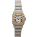 CARTIER Santos Galbee Damenuhr, Ref. 1567.Edelstahl / Gold 18K. Quarz-Werk. Serien-Nr. 877755CE. Mit