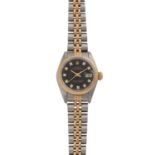 ROLEX Oyster Datejust Damenuhr, Ref. 69173, ca. 1980er Jahre.Edelstahl / Gold 18K. Schwarzes