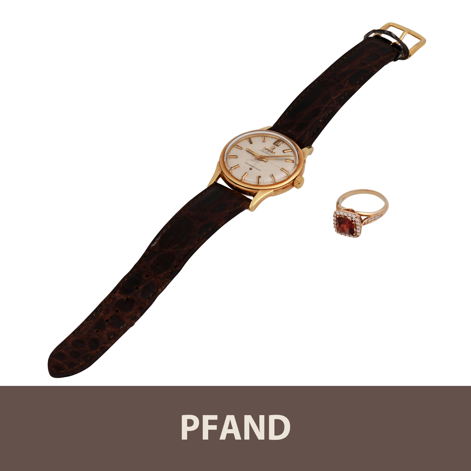 PFANDAUKTION - 1 Ring Brillanten Granat Rosegold 14 KtMoncara 5g 1 Hau Omega Constellation Automatik