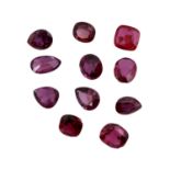 Konvolut 11 Rubine ca. 6,7 ct,