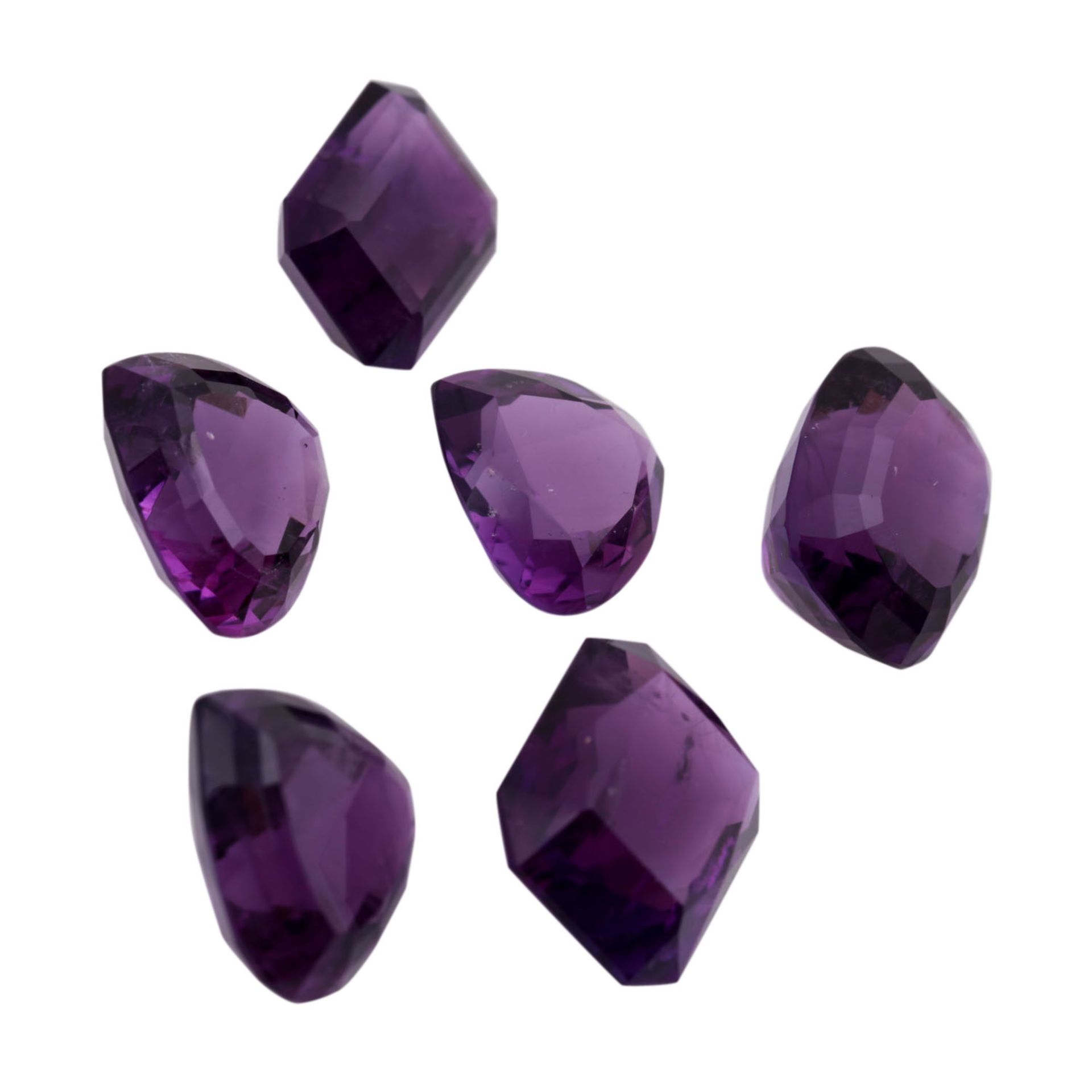 Konvolut 6 Amethyste, - Bild 2 aus 2