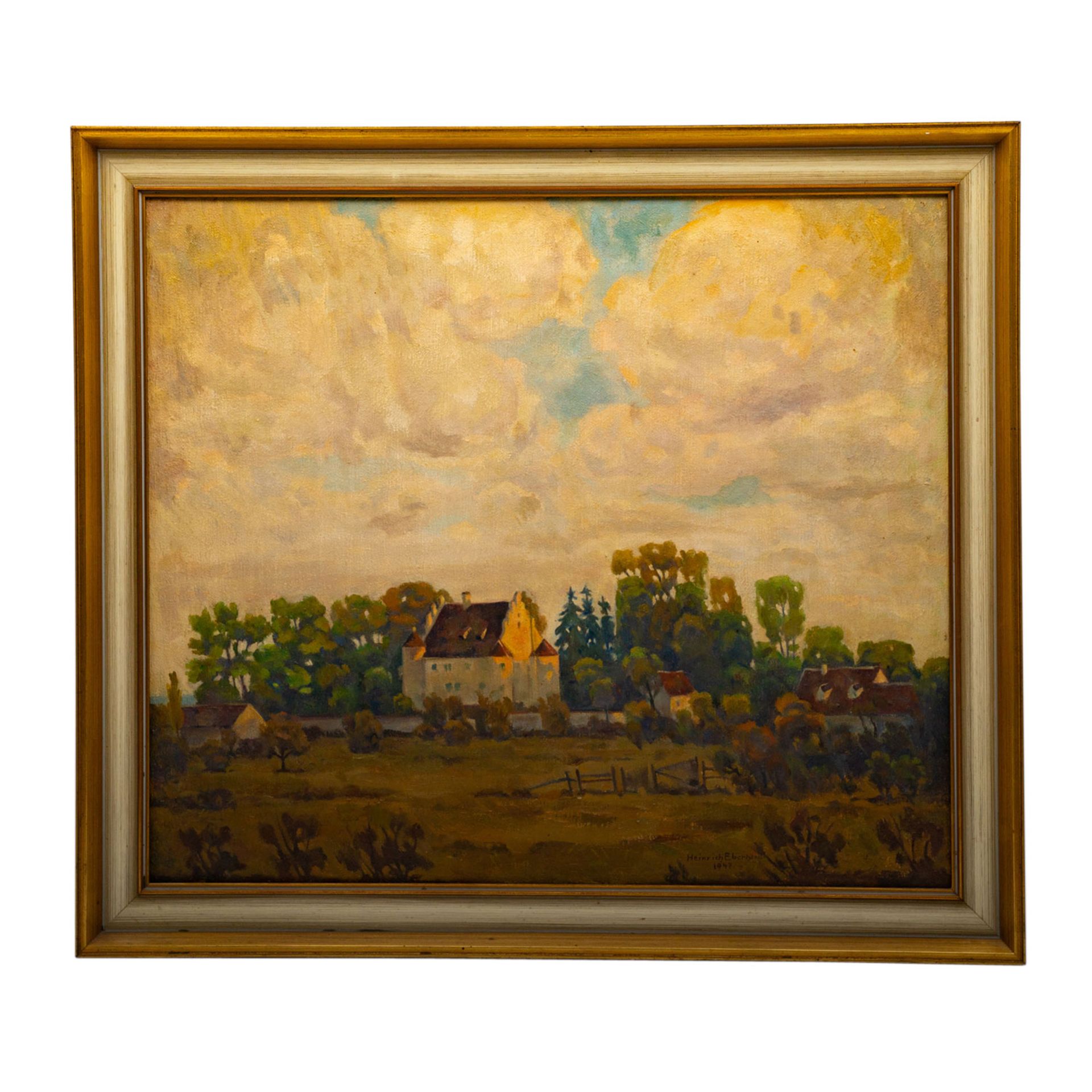 EBERHARD, HEINRICH (Ellwangen 1884-1973 Stuttgart) 'Herbstsonne, Schloss Bächingen', 1947.< - Bild 2 aus 4