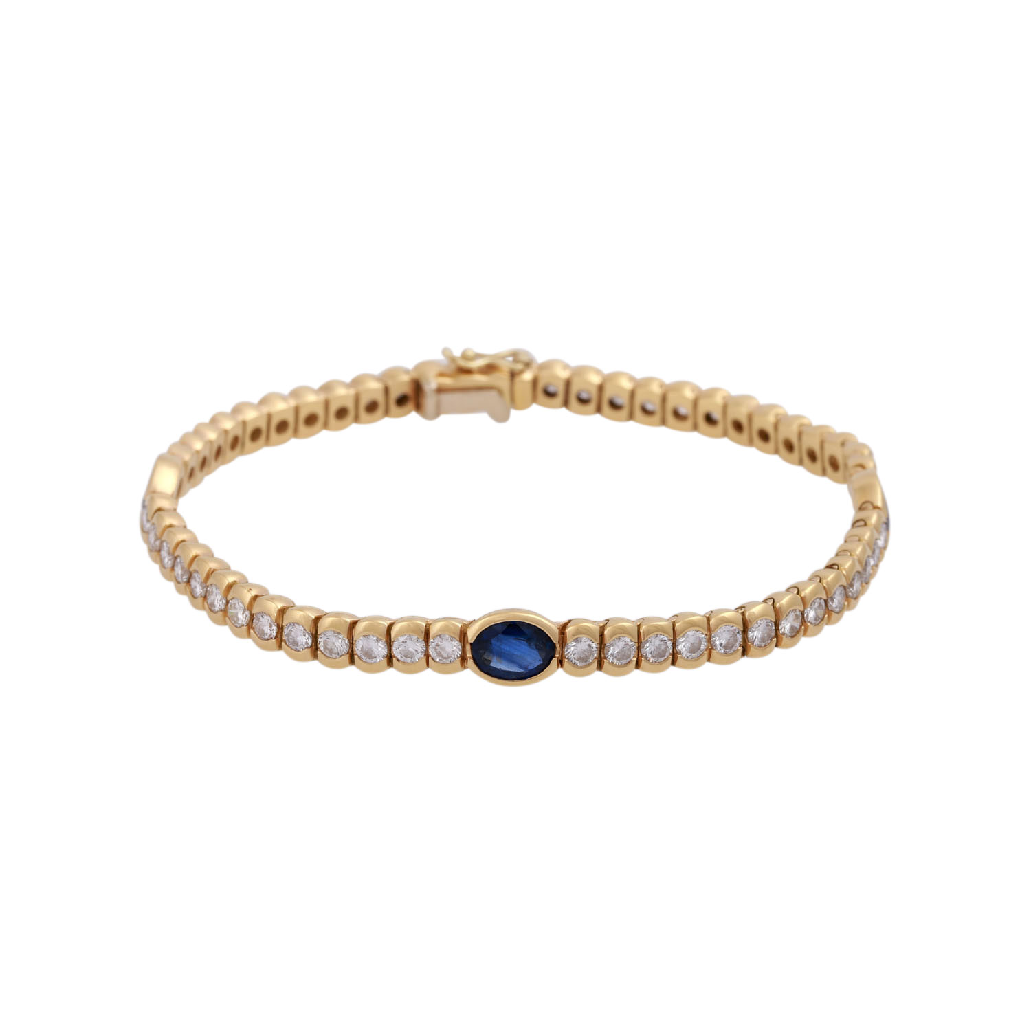 Armband mit Saphiren und Brillanten zus. ca. 4 ct