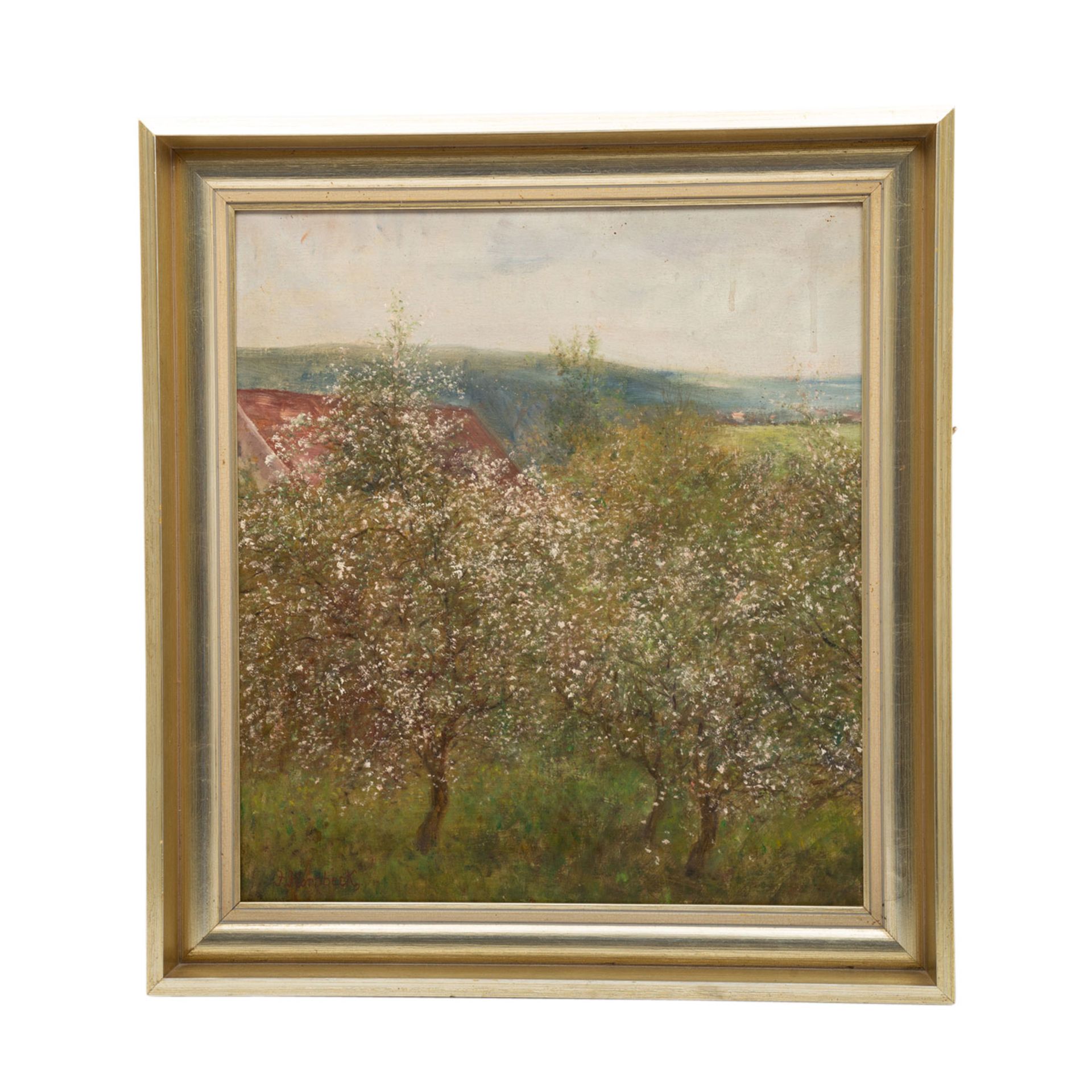 KORNBECK, JULIUS (Winnenden 1839-1920 Oberensingen) 'Blühende Obstbäume'.<b - Bild 2 aus 4