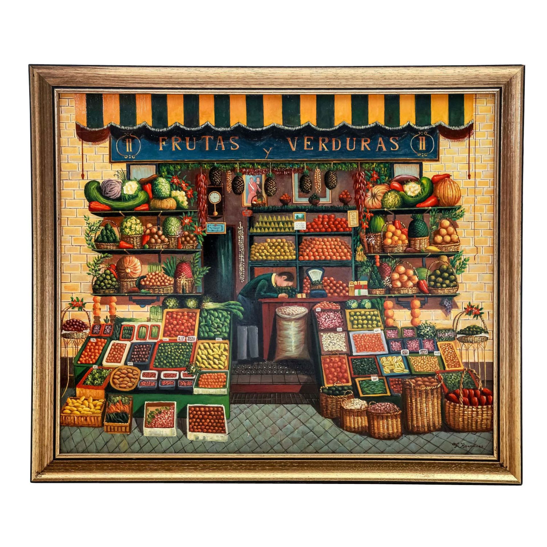 KAANDERS, F. (?), Maler des 20./21. Jh.. 'Obst- und Gemüsestand'.< - Bild 2 aus 4