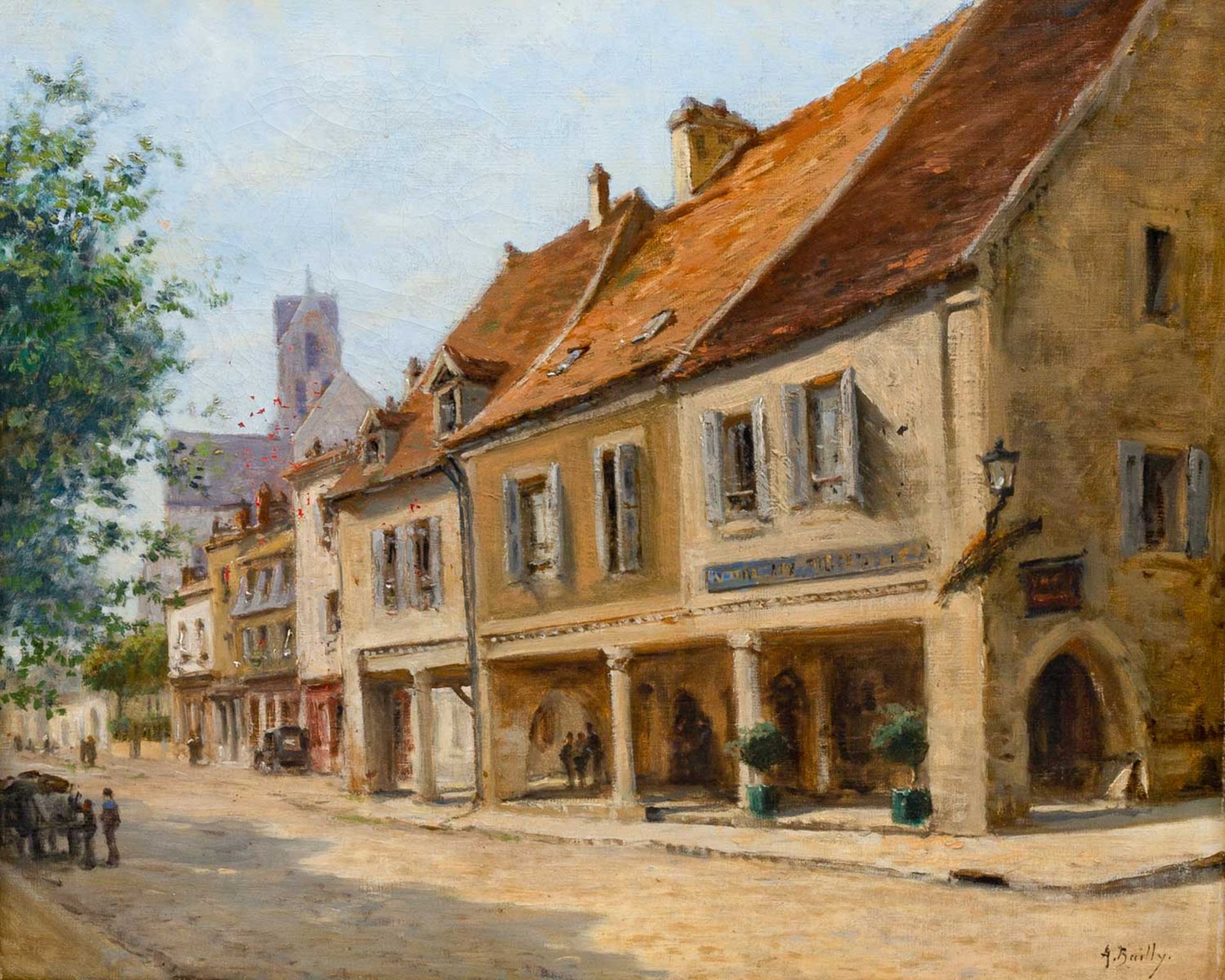 BAILLY, ALEXANDRE (1866-1947) 'Straßenszene'.<