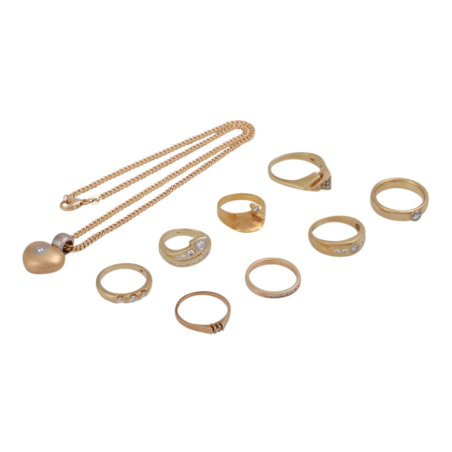 Schmuckkonvolut 9-teilig Gold 14K,