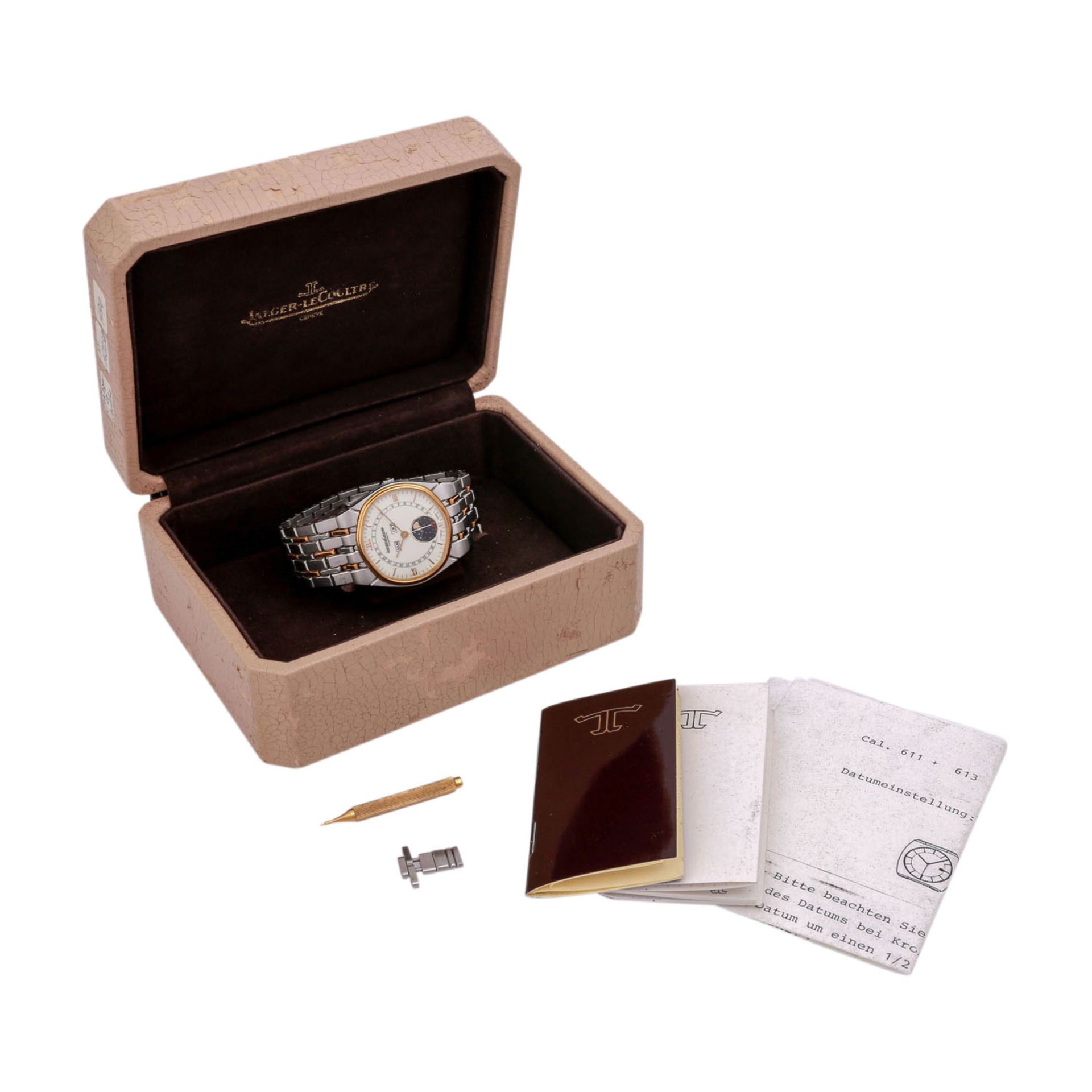 JAEGER LE COULTRE Albatros Herrenuhr mit Kalender und Mondphase, Ref. 145.202.5. - Bild 6 aus 6