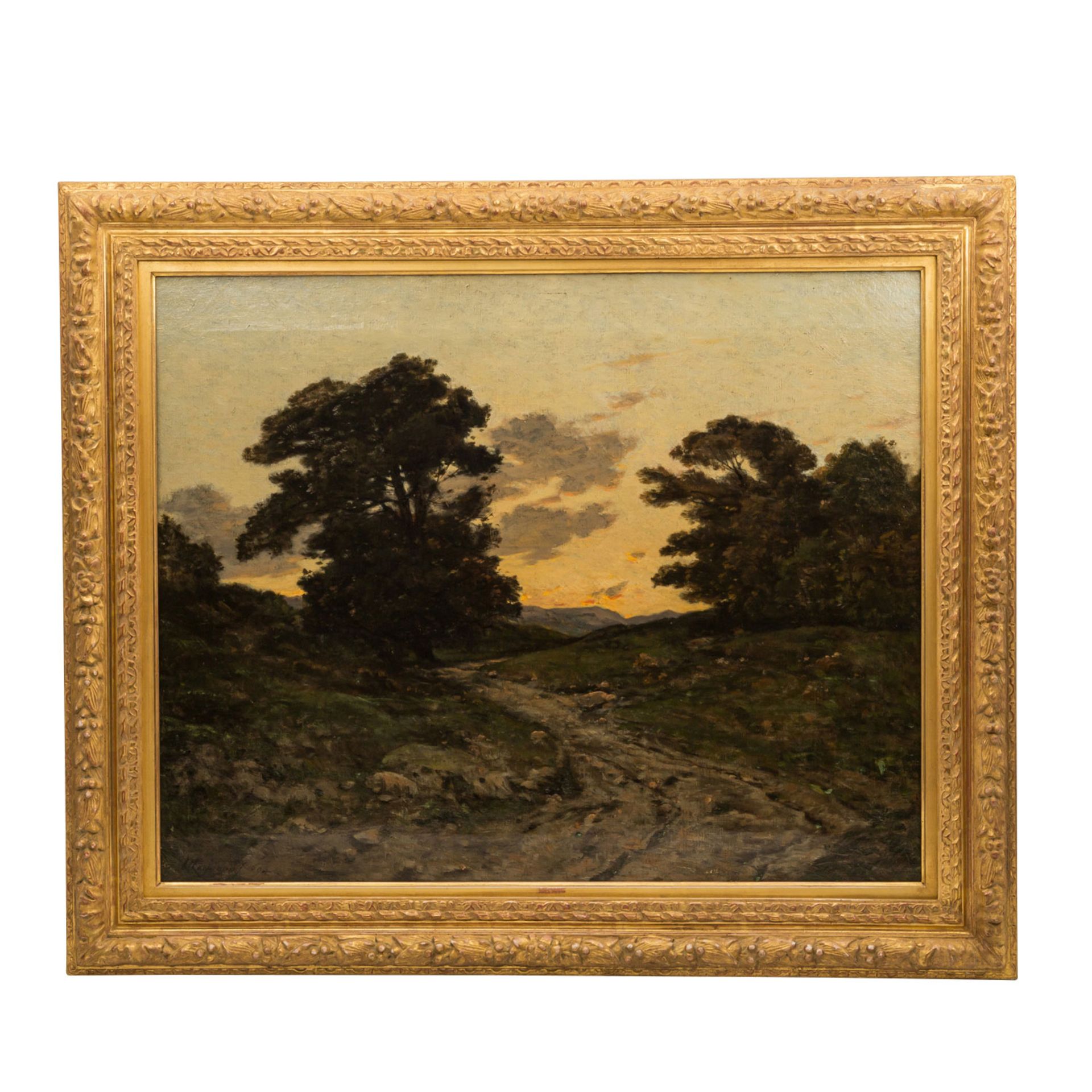 HARPIGNIES, HENRI JOSEPH (Valenciennes 1819-1916 Saint-Privé), "Felsige Hügellandschaft",<b - Bild 2 aus 4