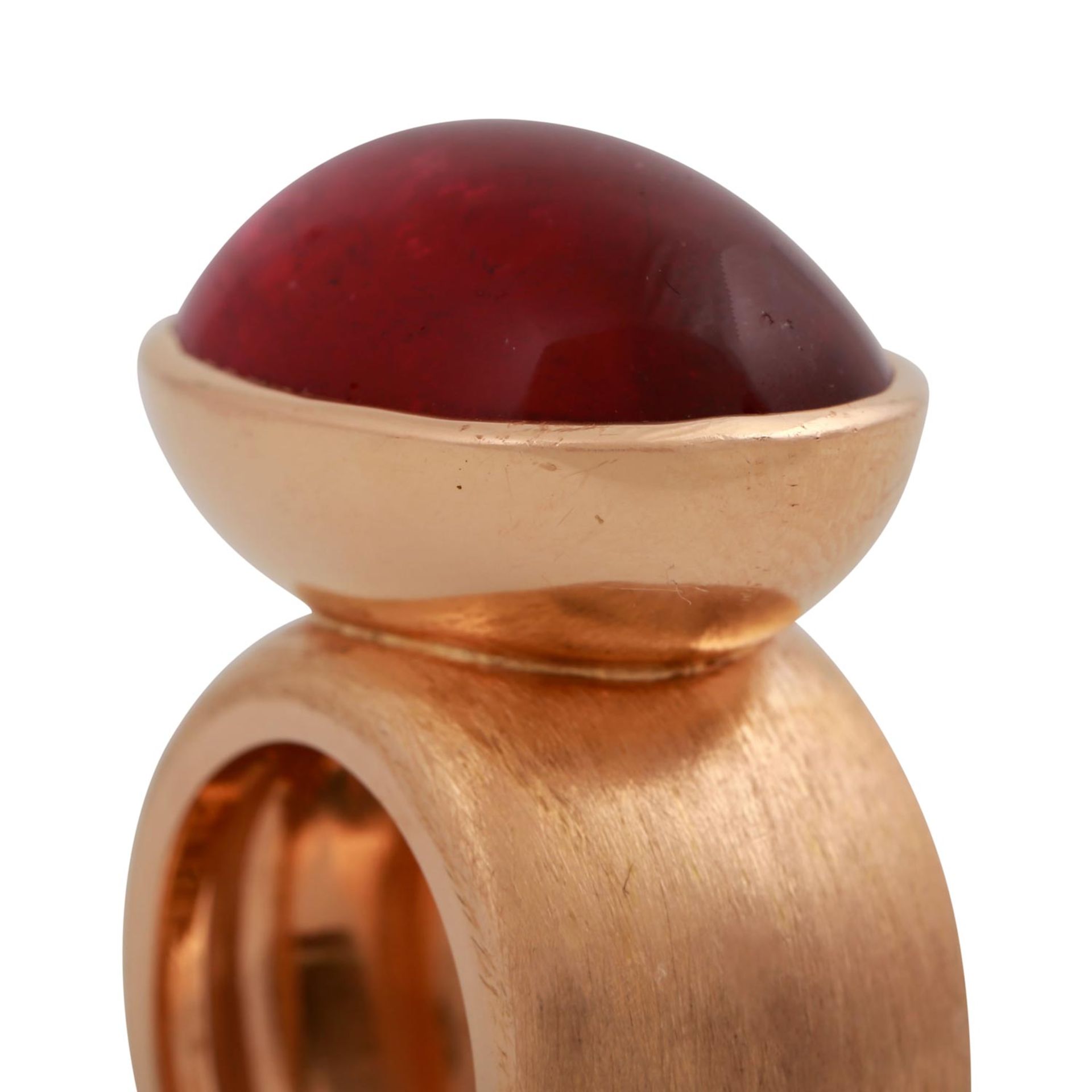 Ring mit Rubellitcabochon von 30,9 ct, - Bild 5 aus 5