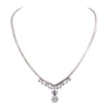 SCHILLING Collier mit zentralem Brillant ca. 3 ct,