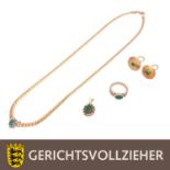 Konvolut Smaragdschmuck, teilw. m. Diamanten, GG 14K: