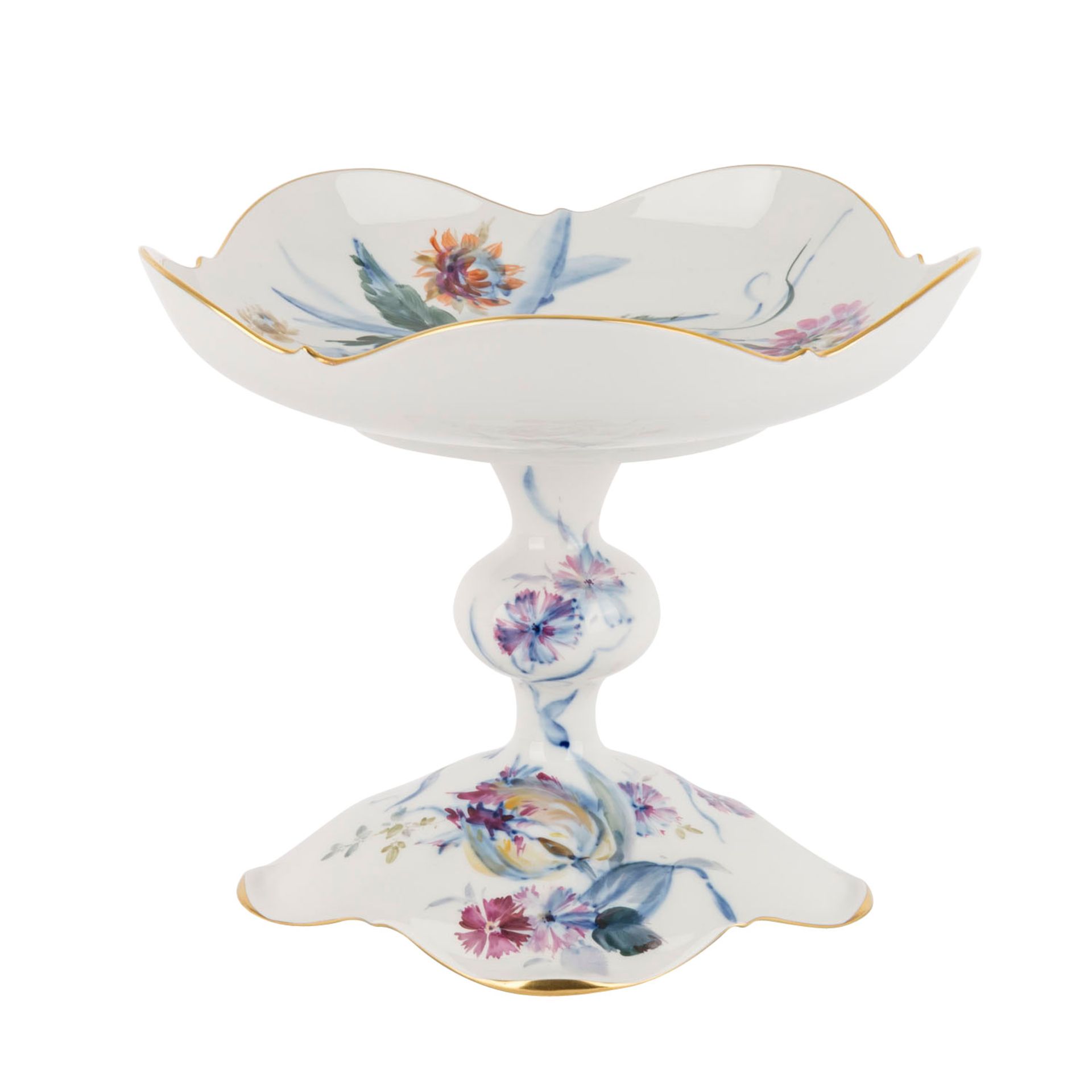 MEISSEN Teeservice f. 6 Personen 'Großer Ausschnitt Blumenmalerei', 1. Wahl, 20. Jh..< - Bild 4 aus 8