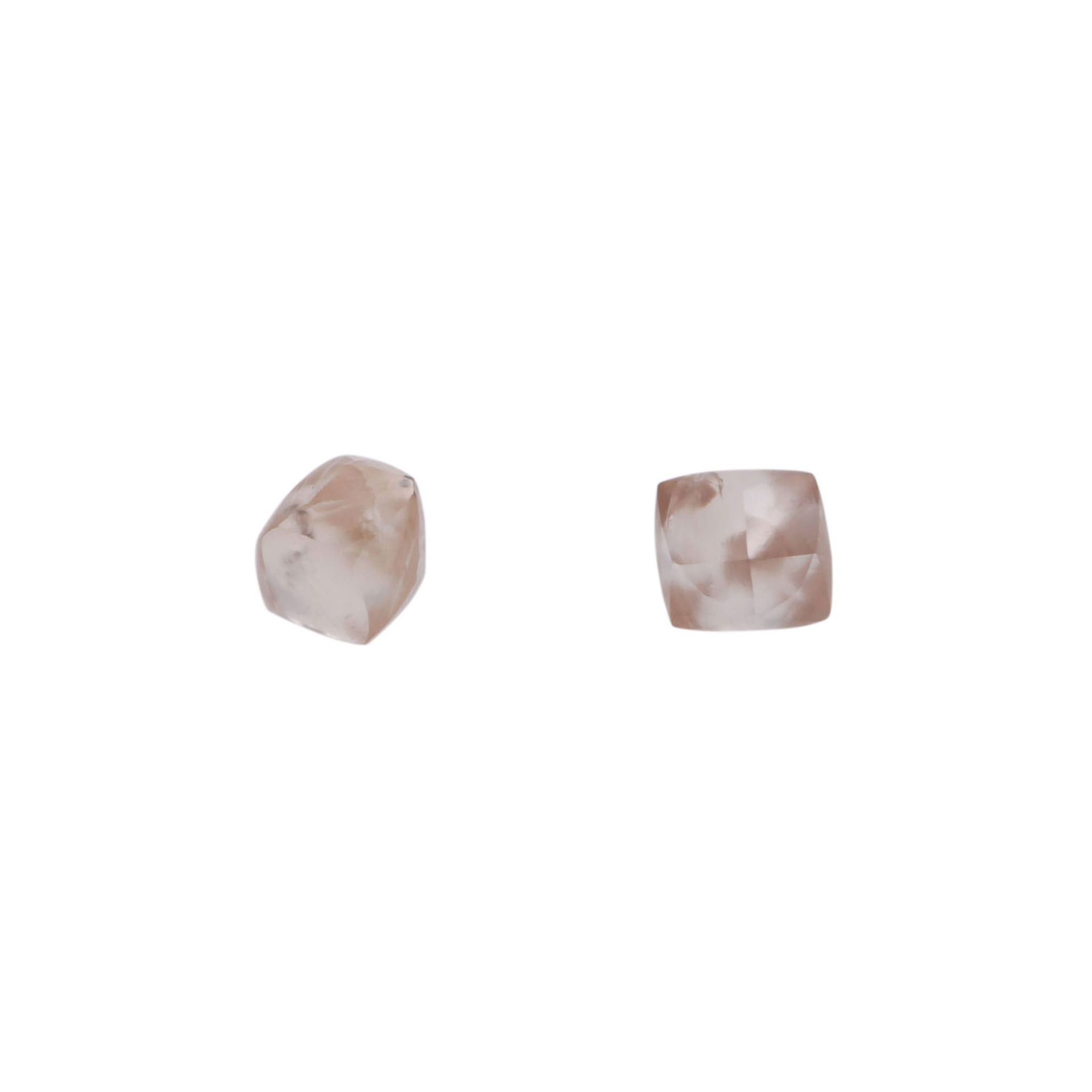 2 lose Rohdiamanten, zus. ca. 1,9 ct,