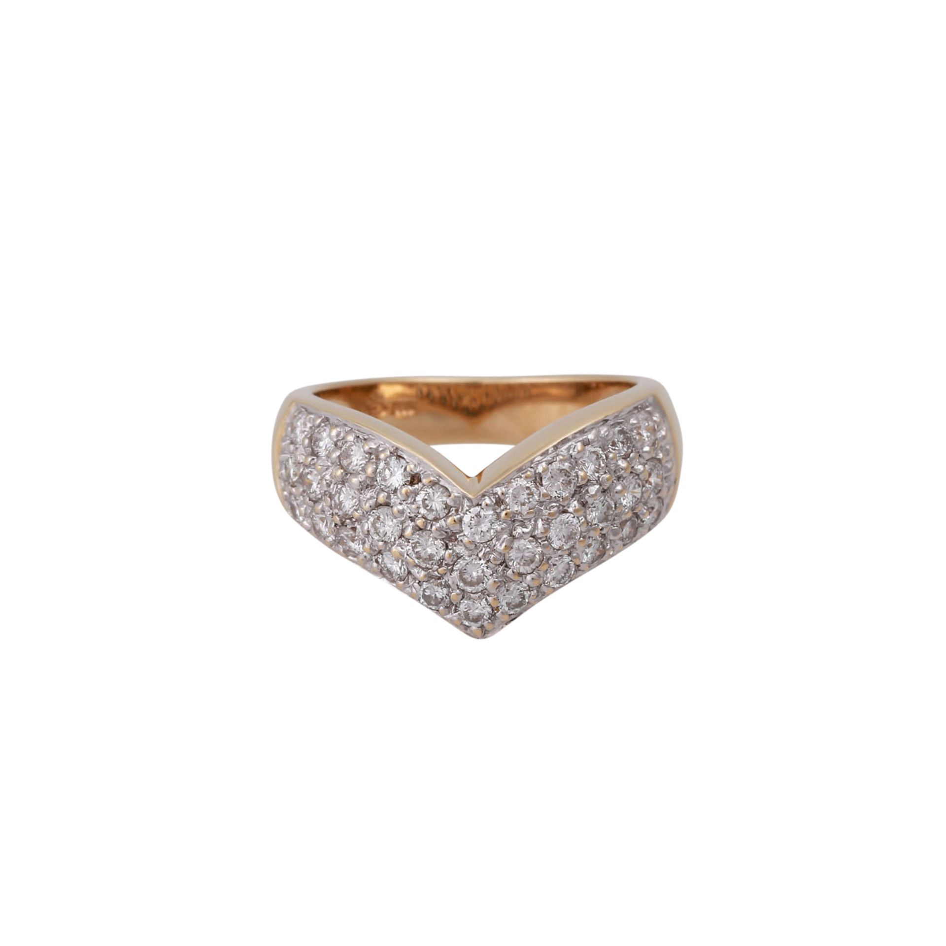 DIEMER Ring mit 33 Brillanten zus. ca. 1,6 ctvon guter Farbe und Reinheit, GG 14K, RW: 50, Ende