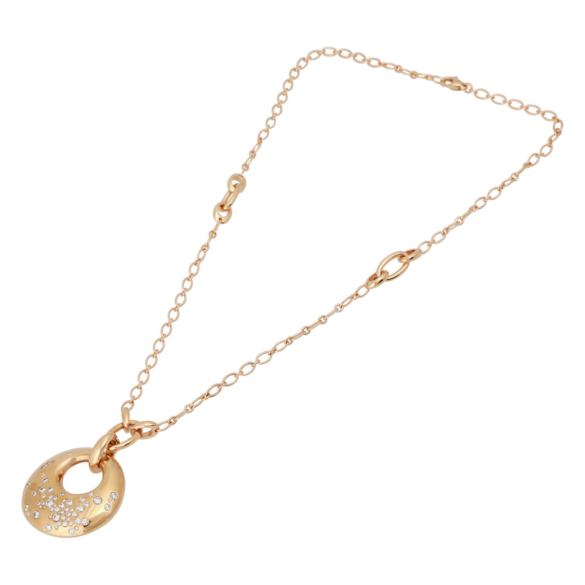 WEMPE Collier "Eclipse" mit Brillanten zus. ca. 0,9 ct,WEISS-LGW (H-I)/VS, GG 18K, Kette L: ca. 48 - Bild 3 aus 5