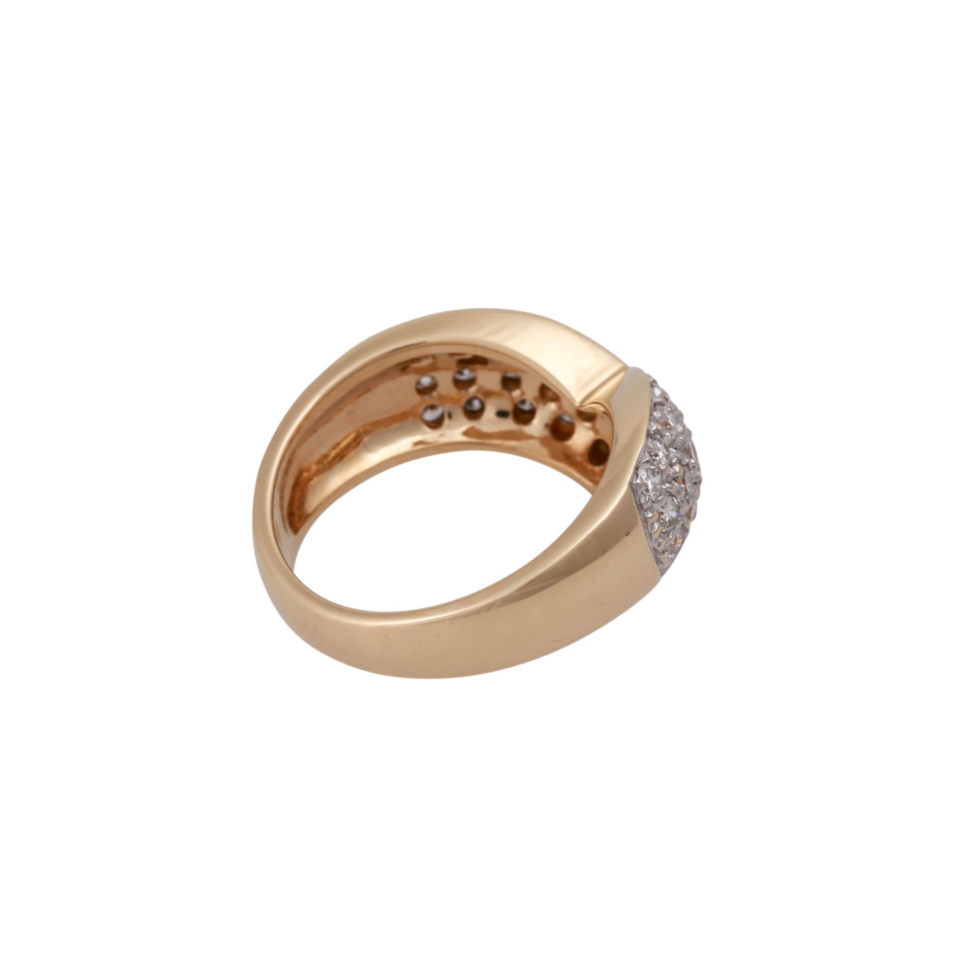 DIEMER Ring mit 33 Brillanten zus. ca. 1,6 ctvon guter Farbe und Reinheit, GG 14K, RW: 50, Ende - Bild 3 aus 4