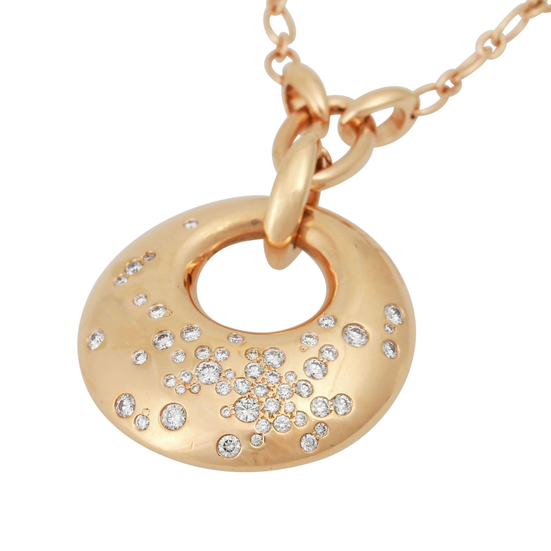 WEMPE Collier "Eclipse" mit Brillanten zus. ca. 0,9 ct,WEISS-LGW (H-I)/VS, GG 18K, Kette L: ca. 48 - Bild 4 aus 5