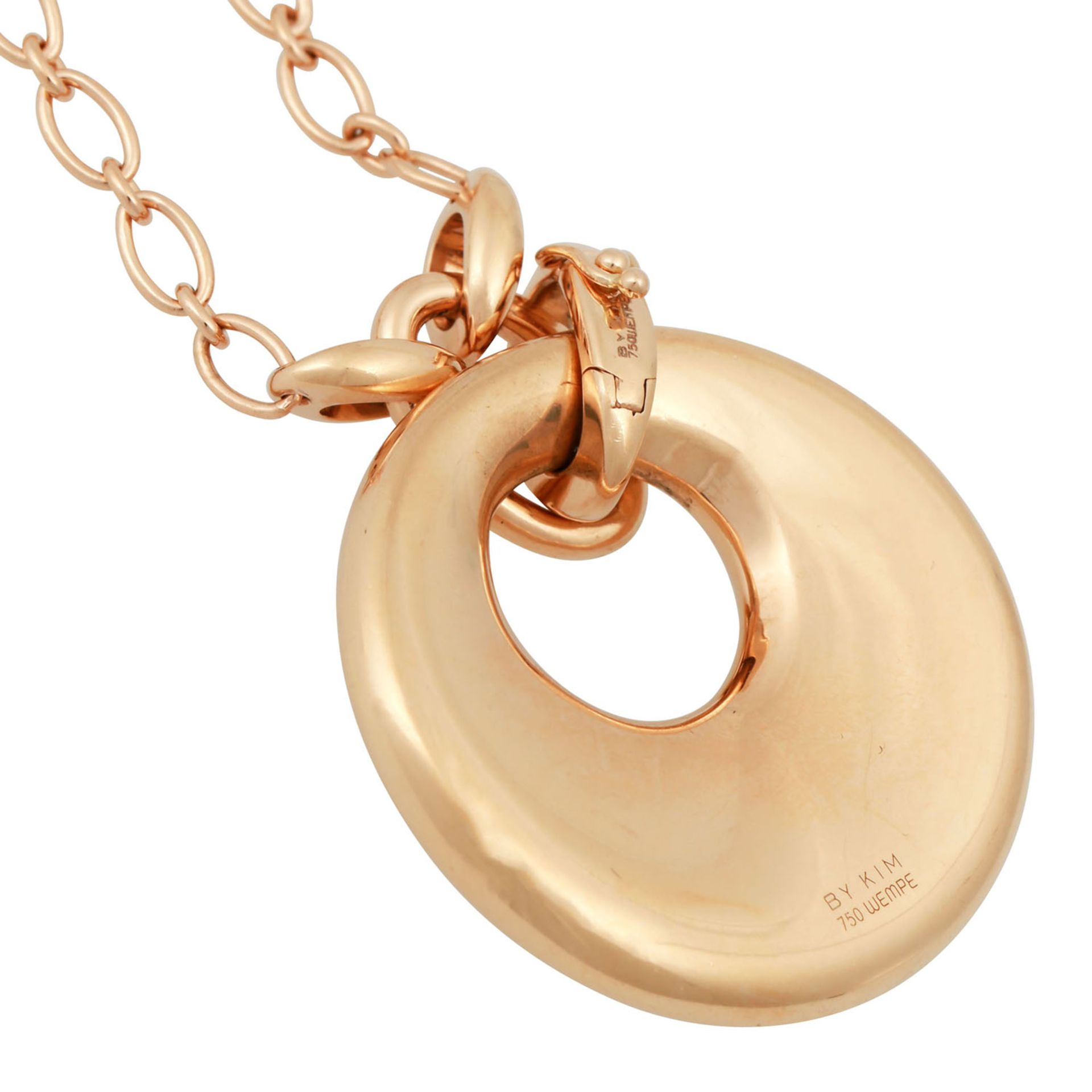 WEMPE Collier "Eclipse" mit Brillanten zus. ca. 0,9 ct,WEISS-LGW (H-I)/VS, GG 18K, Kette L: ca. 48 - Bild 5 aus 5