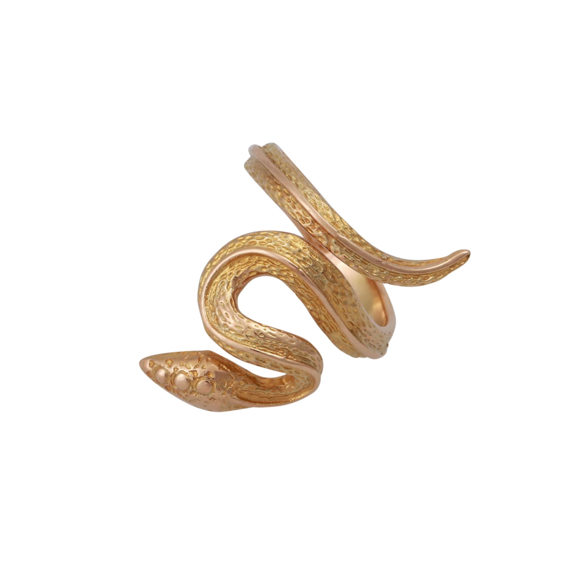 Schlangenring,GG 14K, RW: 48, Ende 20. Jh., leichte Tragespuren.Snakering, 14K yellow gold, ring