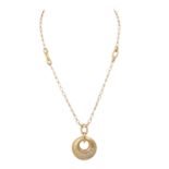 WEMPE Collier "Eclipse" mit Brillanten zus. ca. 0,9 ct,WEISS-LGW (H-I)/VS, GG 18K, Kette L: ca. 48