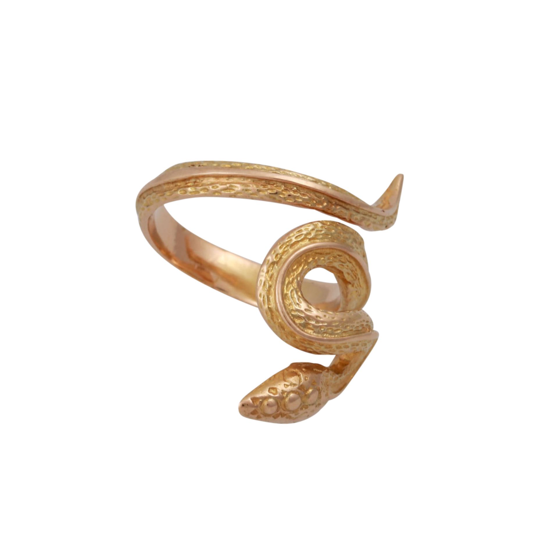 Schlangenring,GG 14K, RW: 48, Ende 20. Jh., leichte Tragespuren.Snakering, 14K yellow gold, ring - Bild 2 aus 4