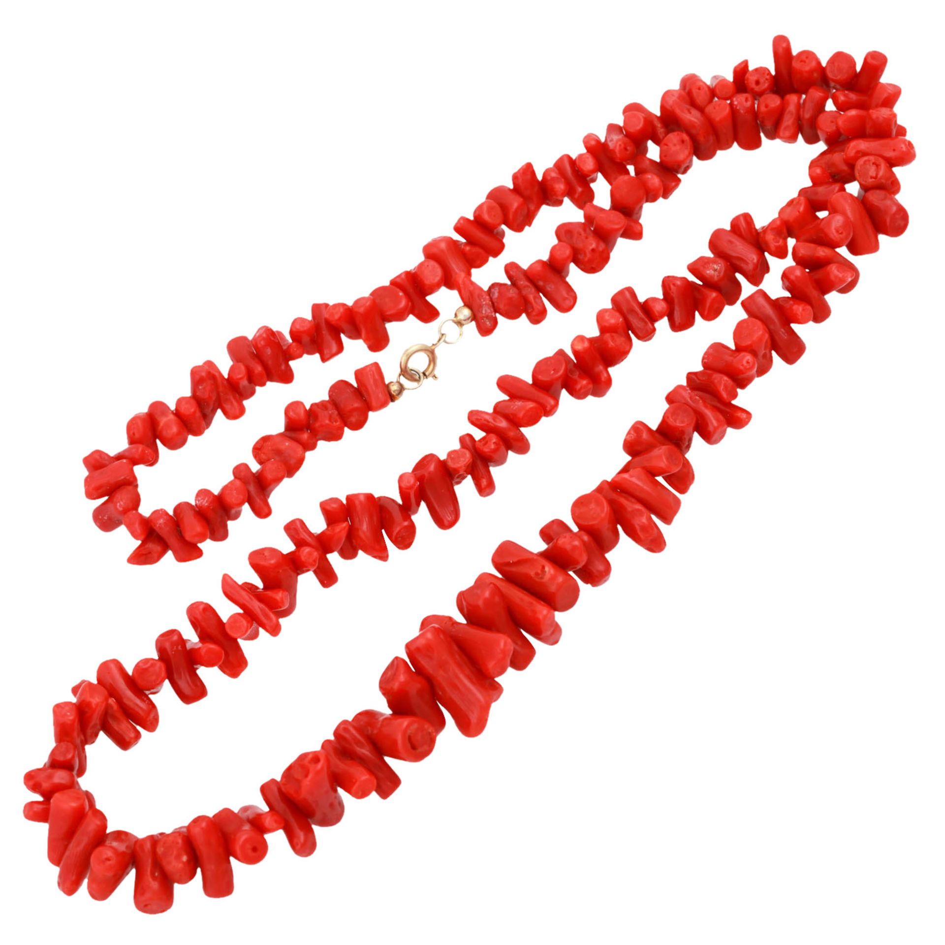 Halskette aus Korallen in Stäbchenform im Größenverlauf, - Bild 3 aus 4