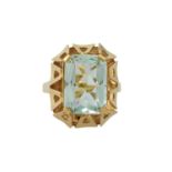 Ring mit eisblauem Aquamarin von ca. 4,5 ct,