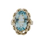 Ring mit hellblauem Aquamarin von 6,5 ct,