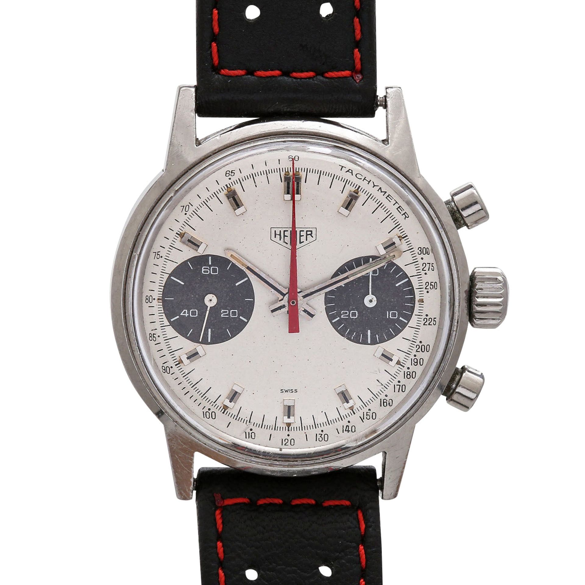 HEUER Vintage-Herrenuhr, Chronograph, ca. 1960/1970er Jahre. Edelstahl.